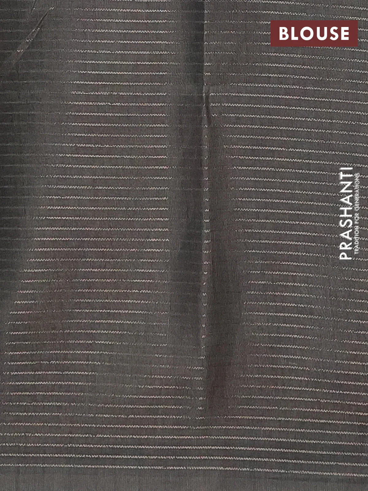 Chappa saree grey and beige with allover small zari checked pattern and floral digital printed pallu - Image 4