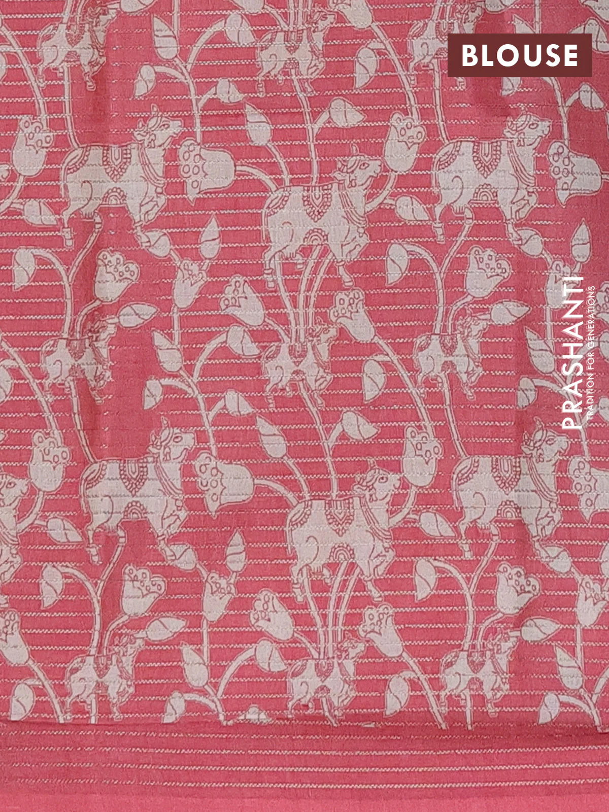 Chappa saree grey and maroon with allover small zari checked pattern and pichwai printed pallu - Image 4