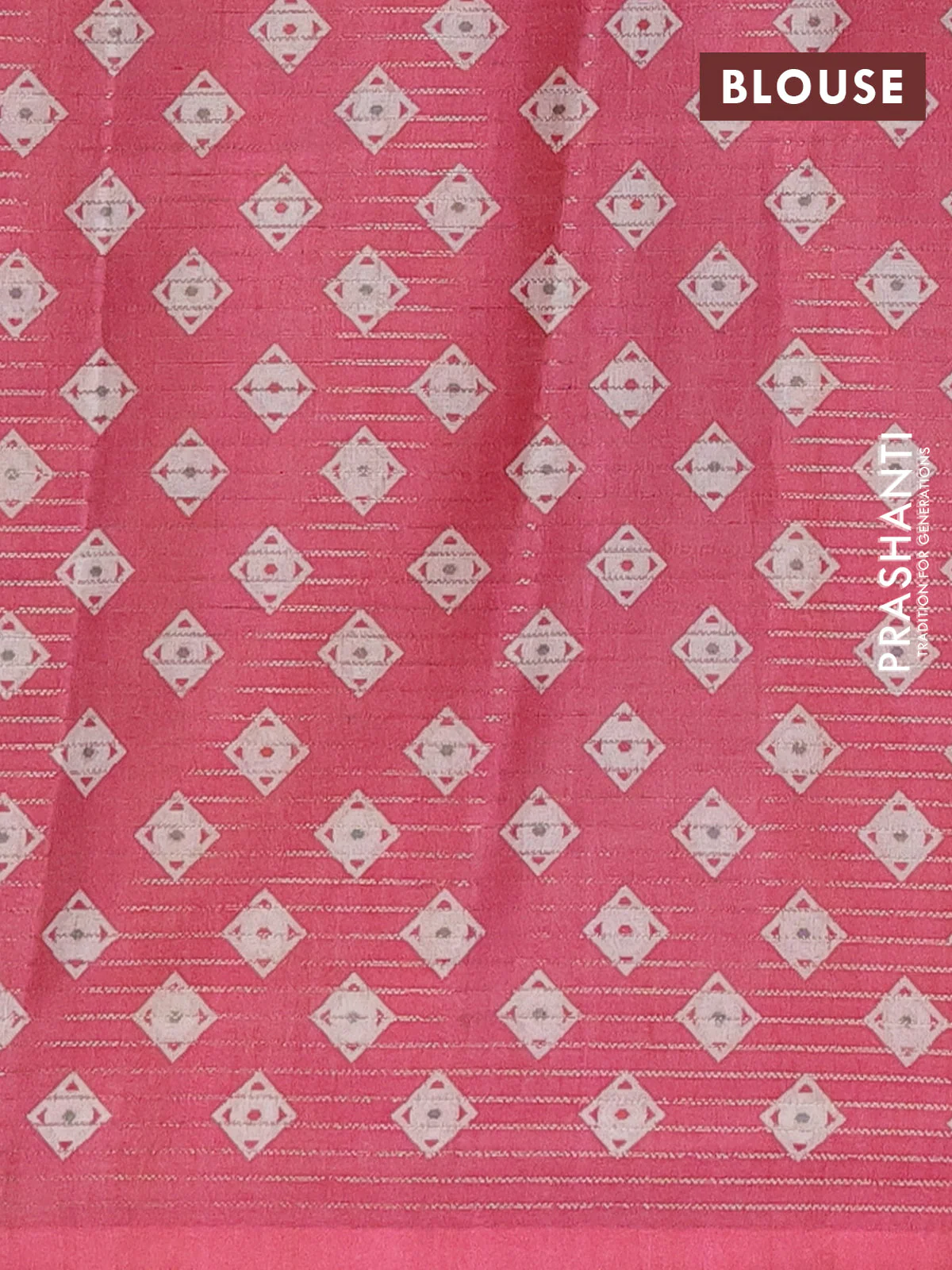 Chappa saree grey and mauve pink with allover small zari checked pattern and printed border - Image 4