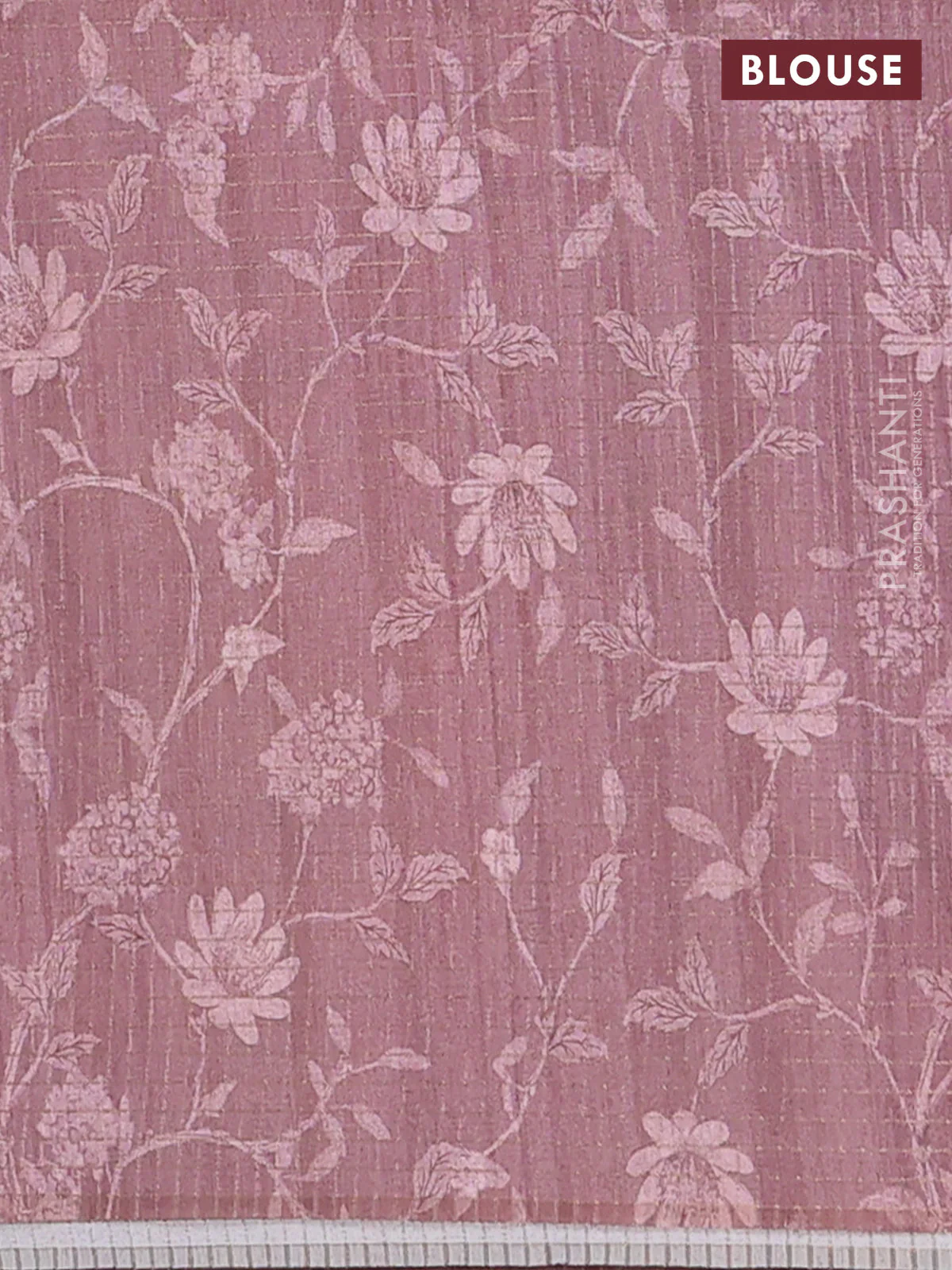 Chappa saree grey and pastel brown with allover zari checked pattern & digital prints and printed pallu - Image 4