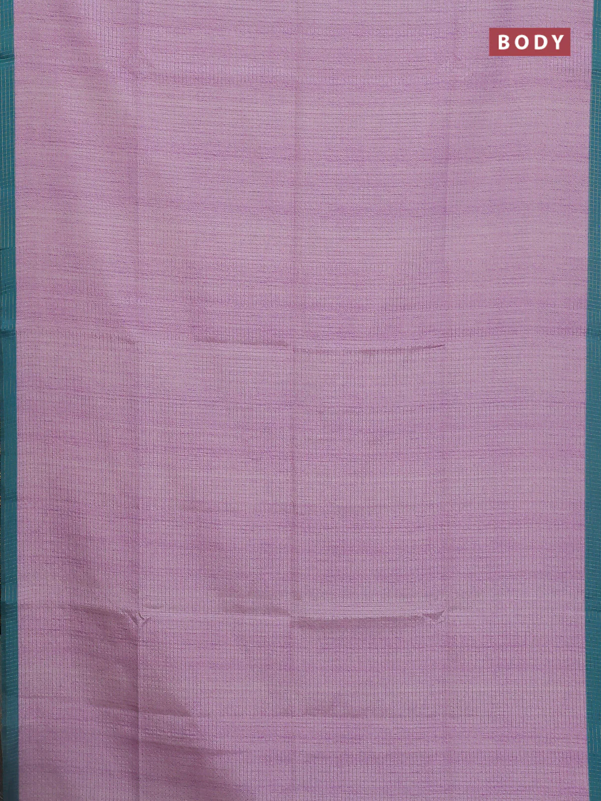Chappa saree lavender and teal blue with allover zari checked pattern and madhubani printed pallu - Image 2