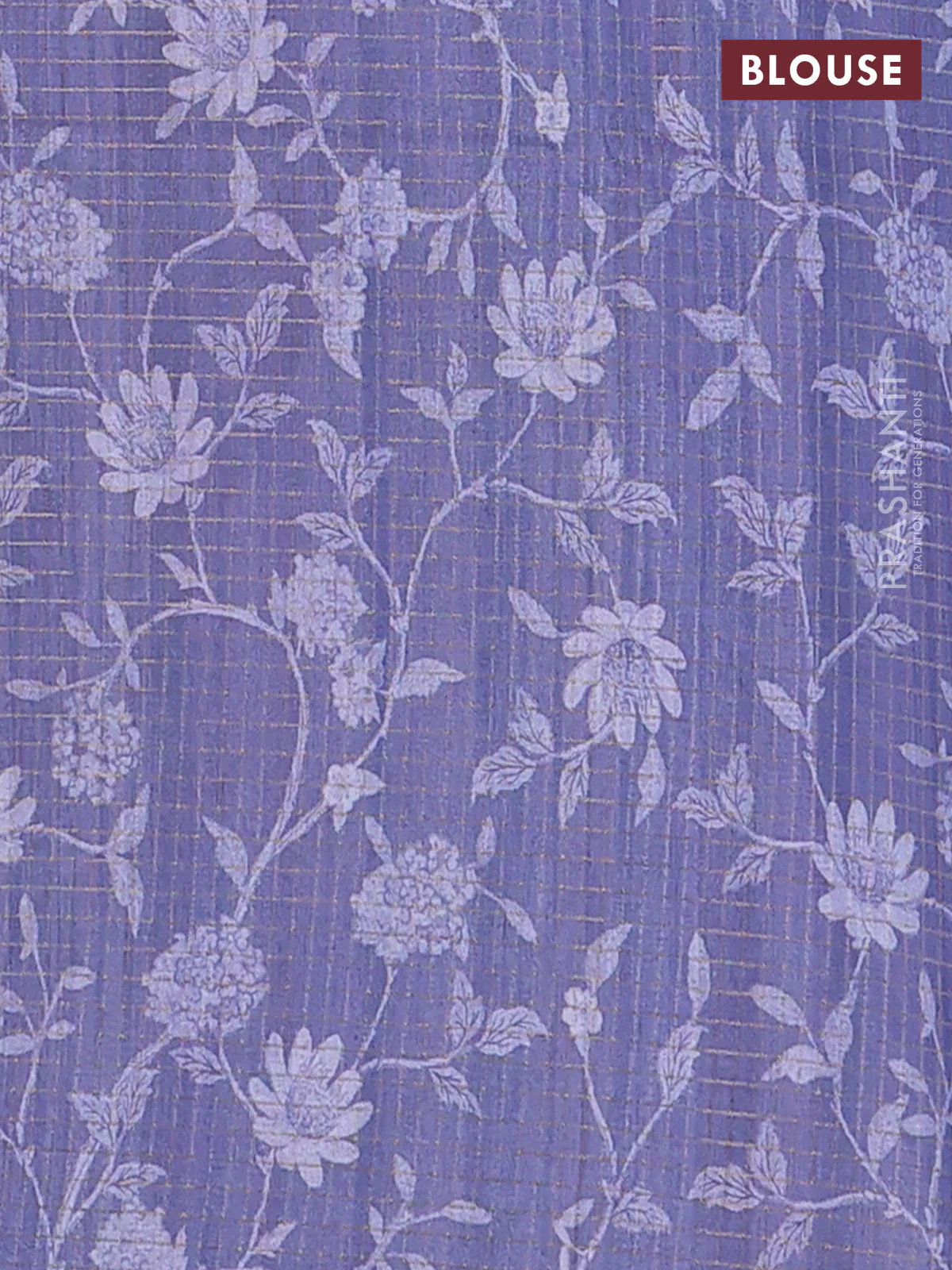 Chappa saree mehendi green and lavender with allover zari checked pattern & digital prints and printed pallu - Image 4