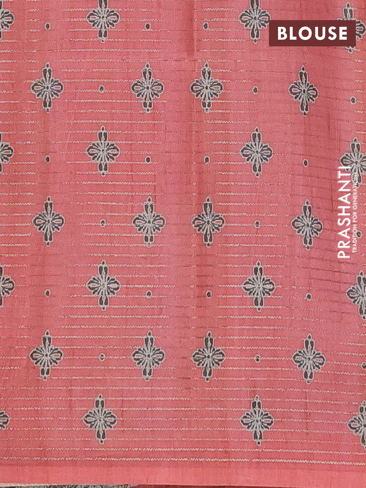 Chappa saree pastel green and red shade with allover small zari checked pattern & butta prints and printed border - Image 4