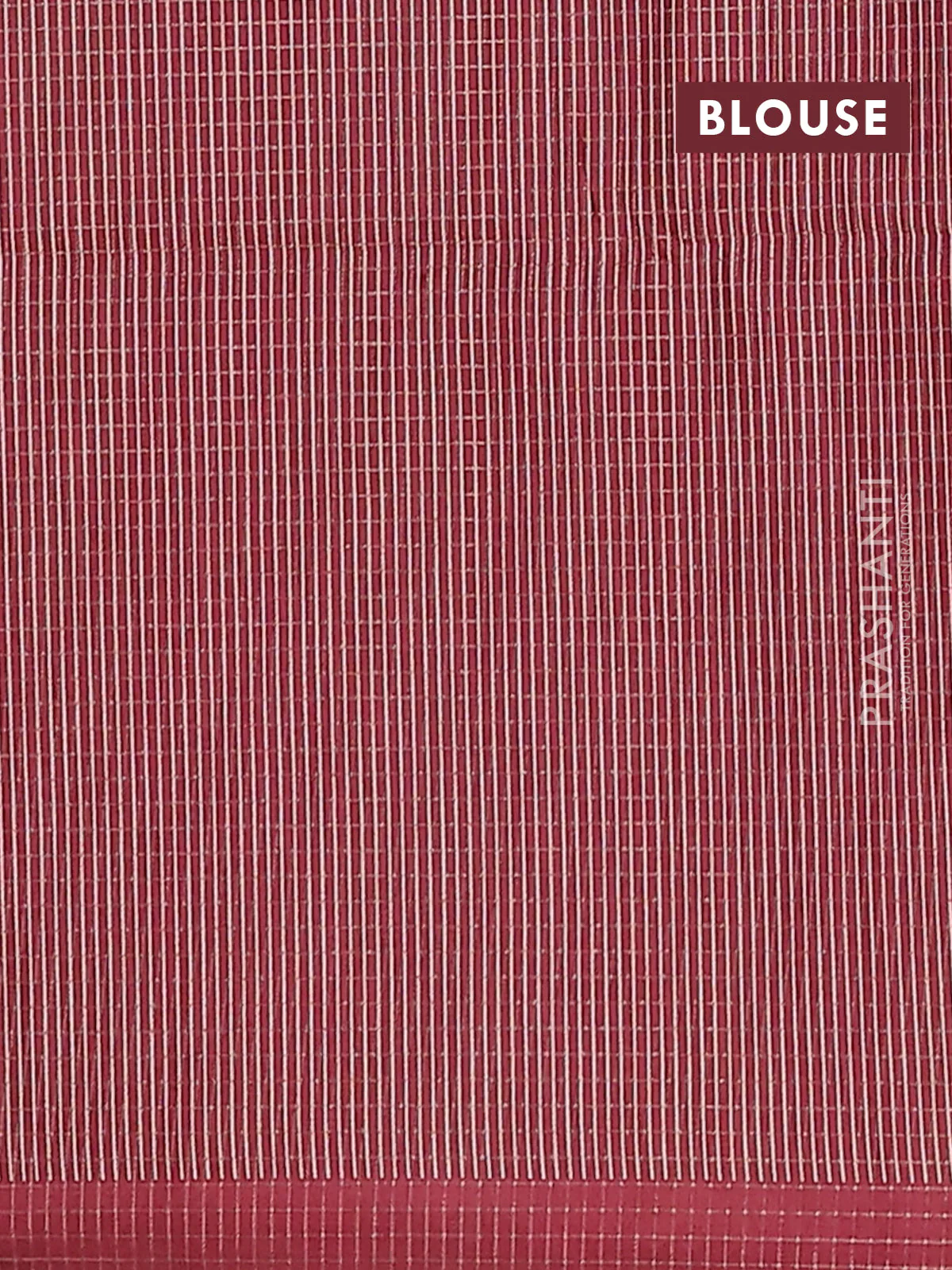 Chappa saree pastel peach and maroon with allover zari checked pattern and temple design border - Image 4