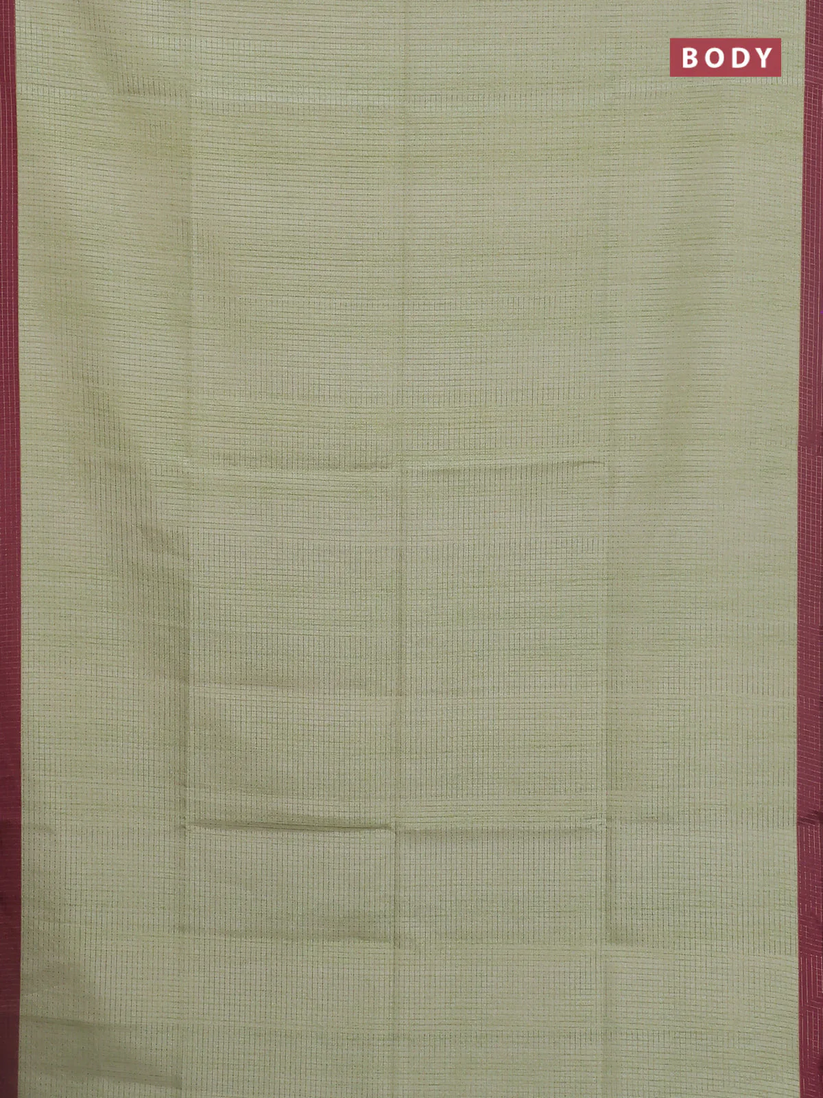 Chappa saree pista green and maroon with allover zari checked pattern and madhubani printed pallu - Image 2
