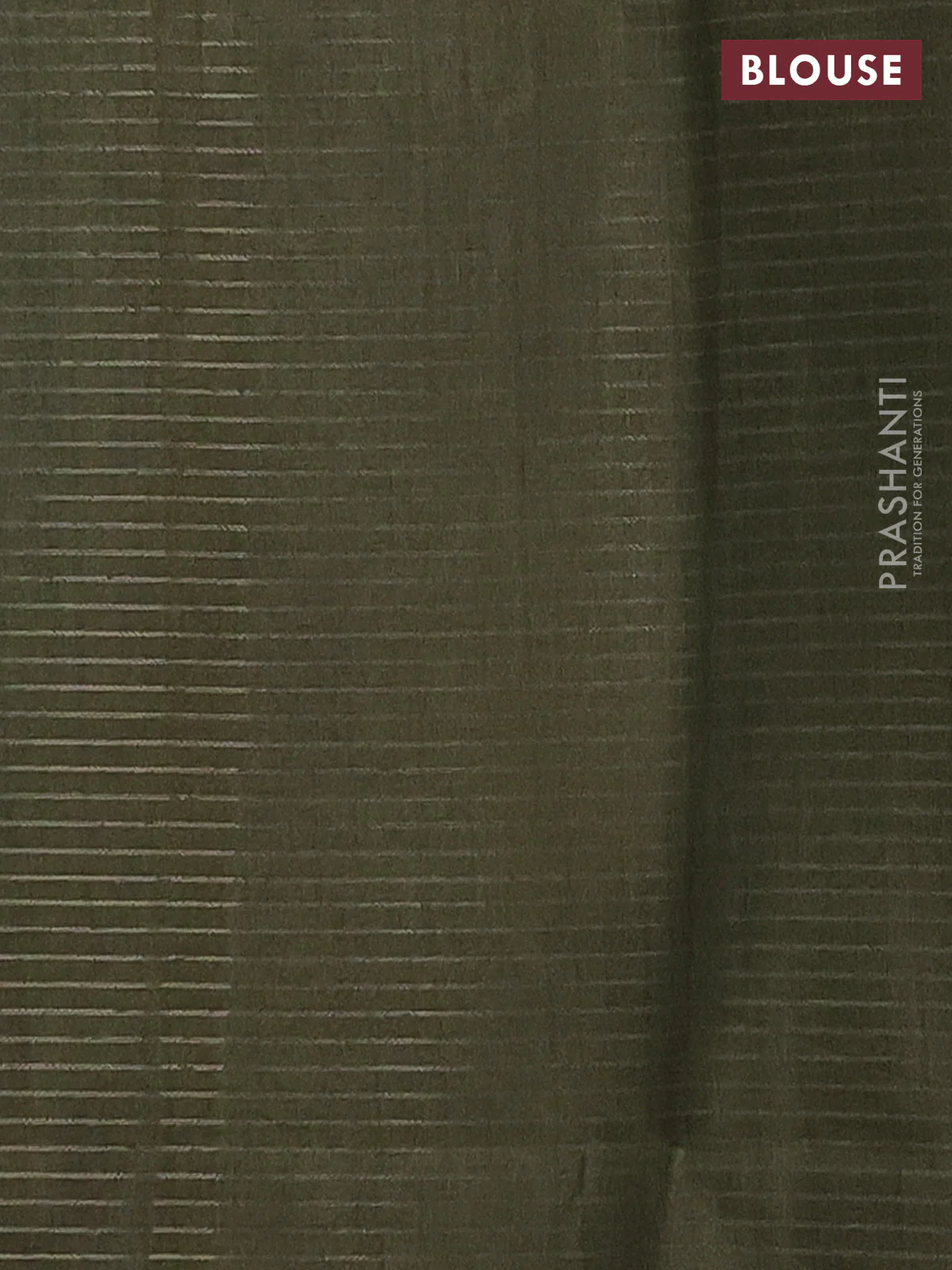 Chappa saree sap green and beige with allover small zari checked pattern and floral digital printed pallu - Image 4