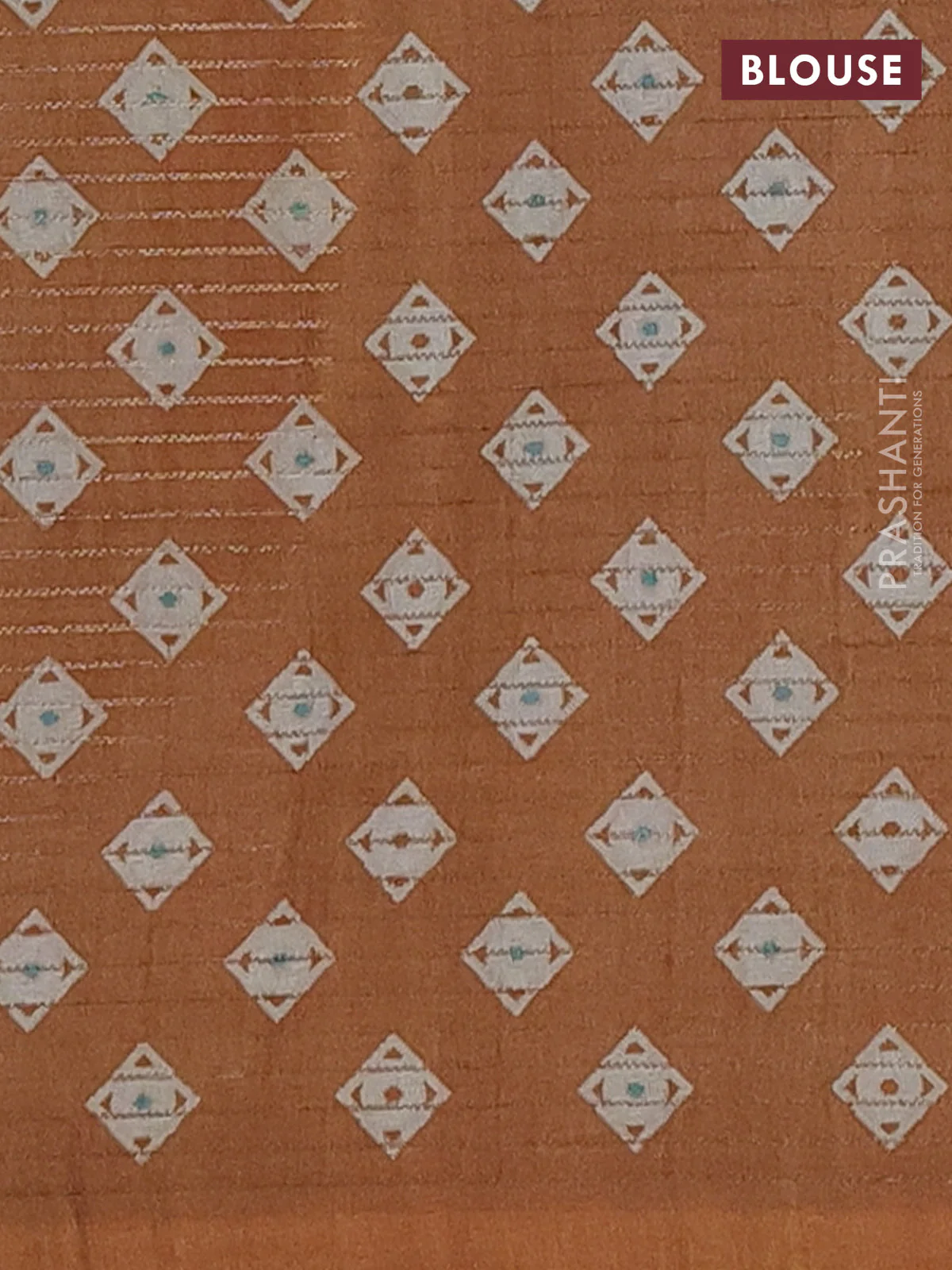 Chappa saree teal blue and dark mustard with allover small zari checked pattern and printed border - Image 4
