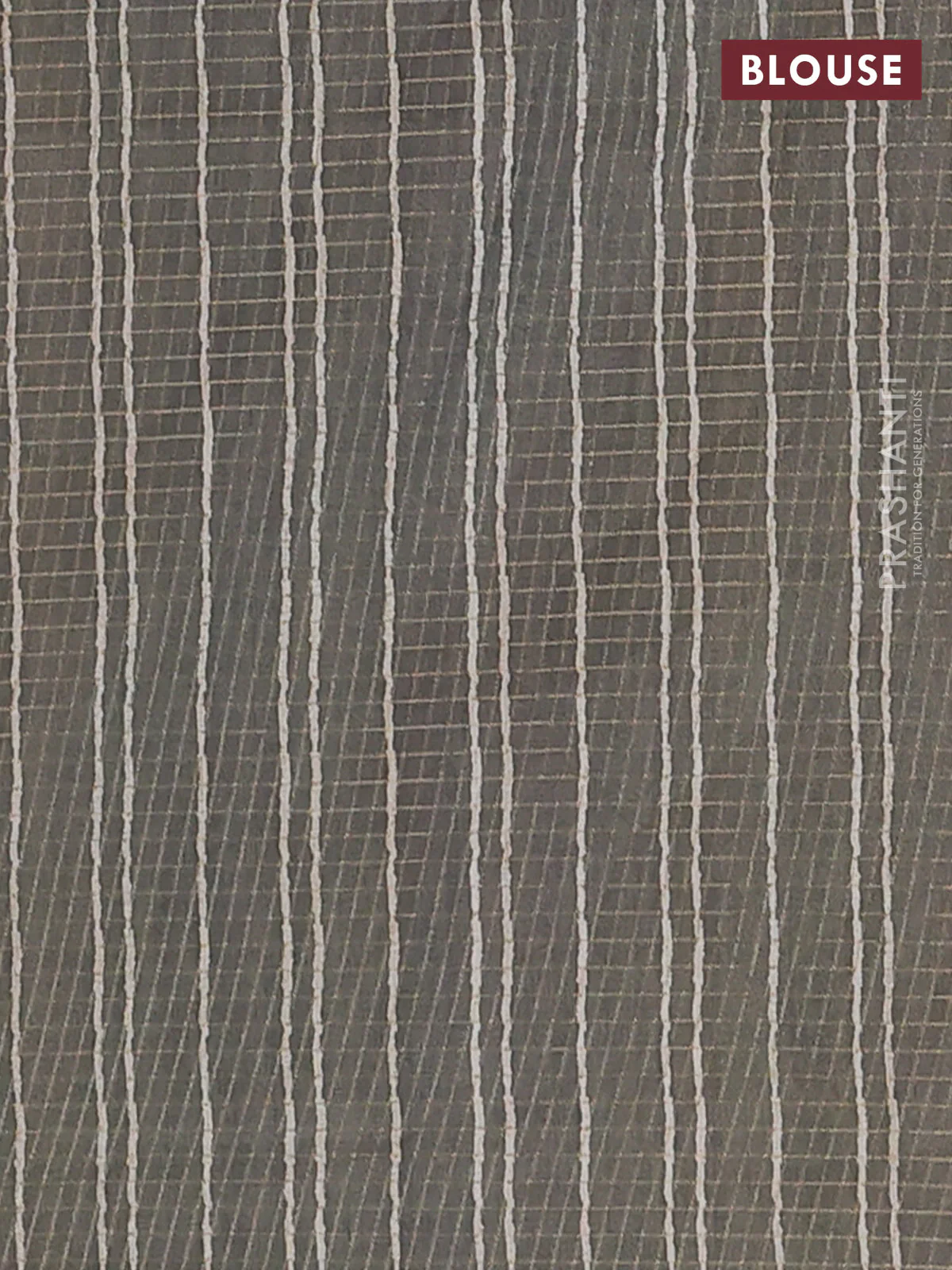 Chappa saree teal green and military green with allover zari checked pattern and printed pallu - Image 4
