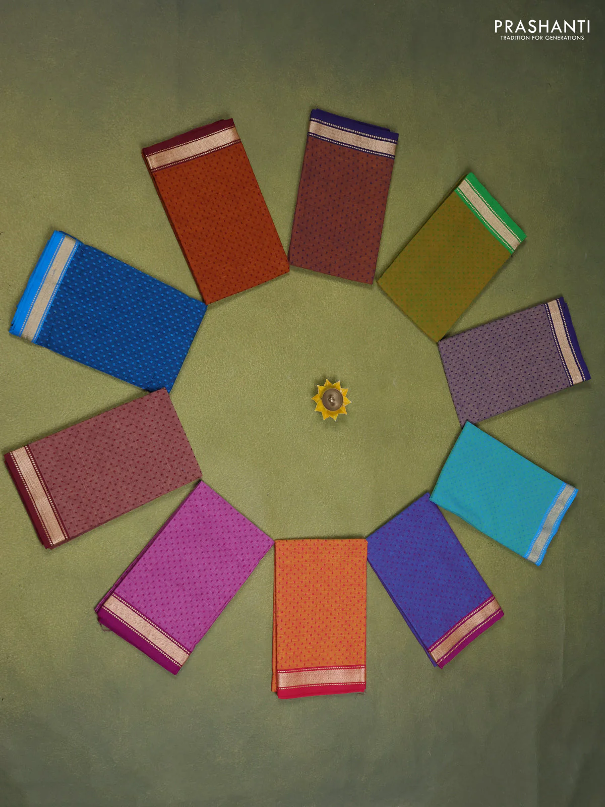 Chettinad cotton blouse bits multi colour and pack of 10