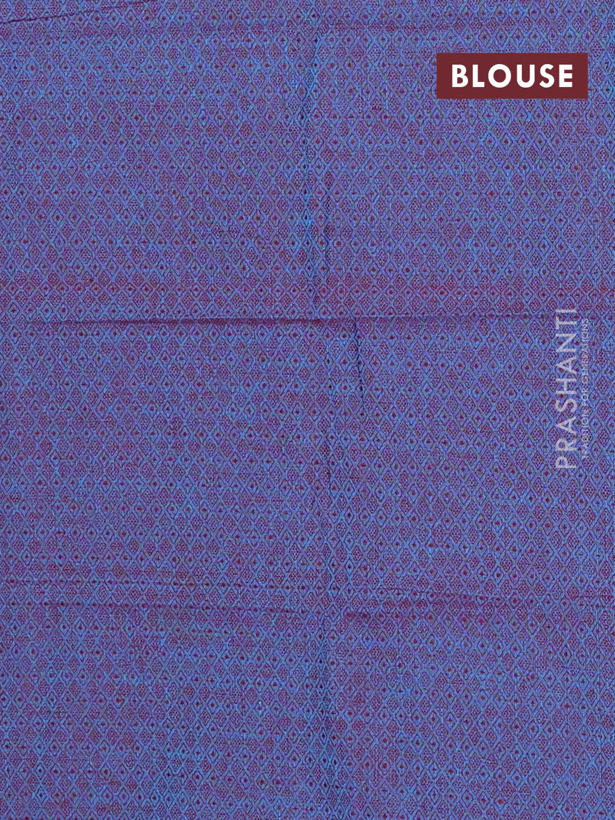 Chettinad cotton saree cs blue and brown with allover checks & thread woven buttas and zari woven border - Image 4