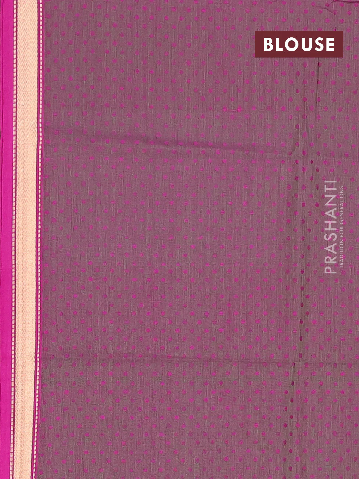 Chettinad cotton saree dual shade of mustard and pink with allover checked pattern and thread woven border - Image 4