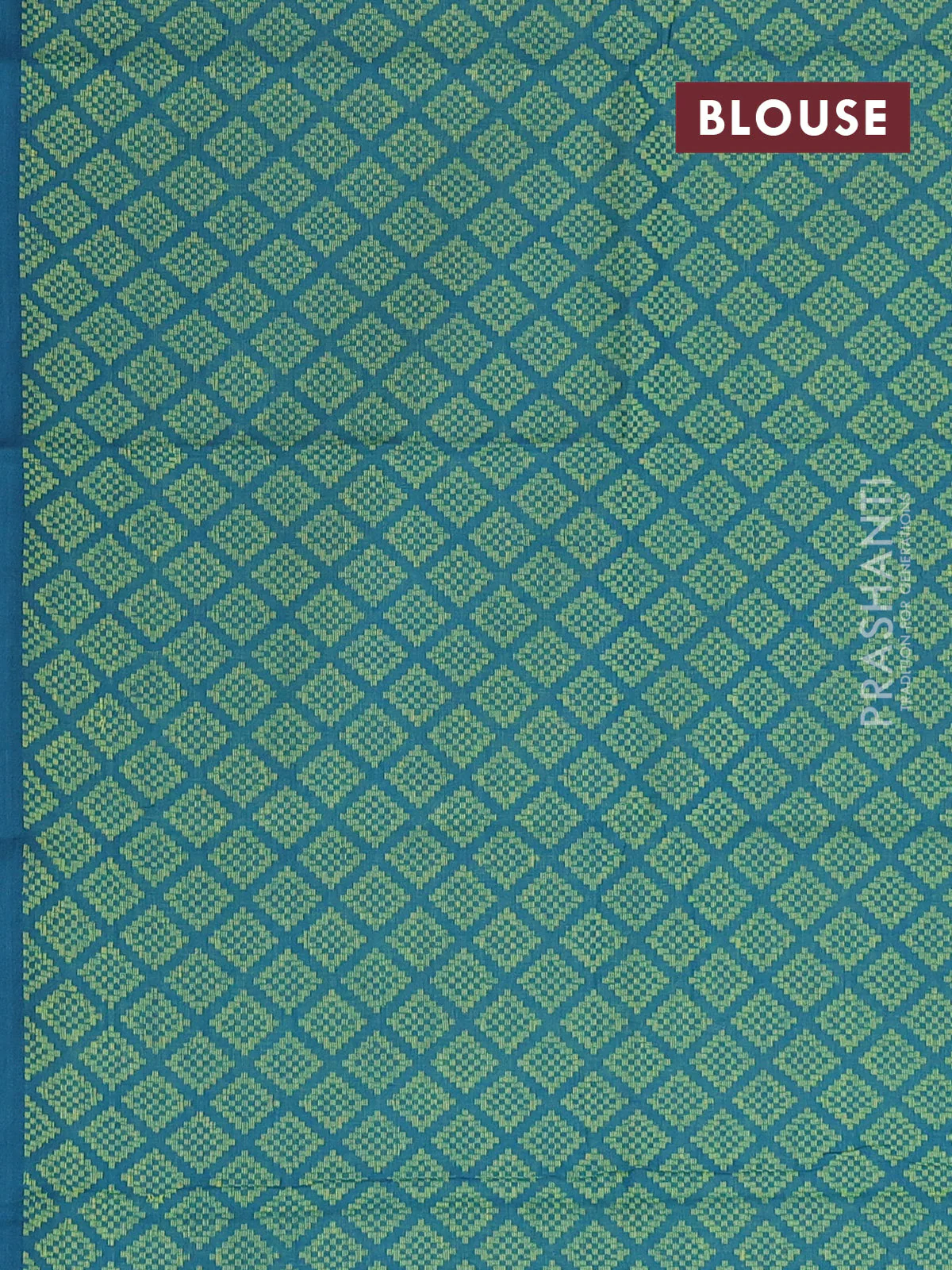 Chettinad cotton saree dual shade of pink and green with allover small checked pattern and zari woven border - Image 4