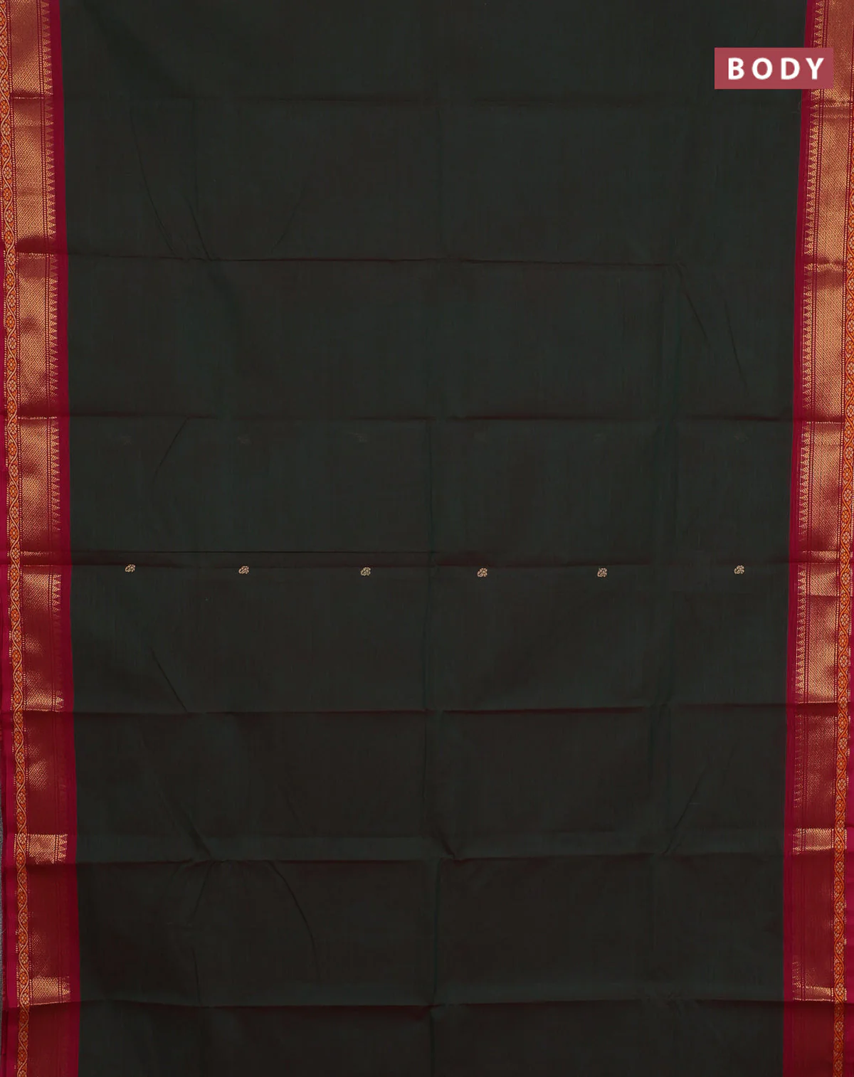 Chettinad cotton saree dual shade of sap green and magenta pink with thread woven buttas and thread & zari woven border - Image 2