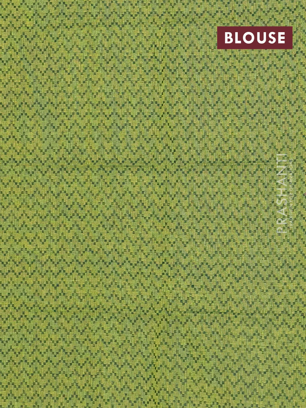 Chettinad cotton saree mustard green and light green with allover small checked pattern and zari woven border - Image 4