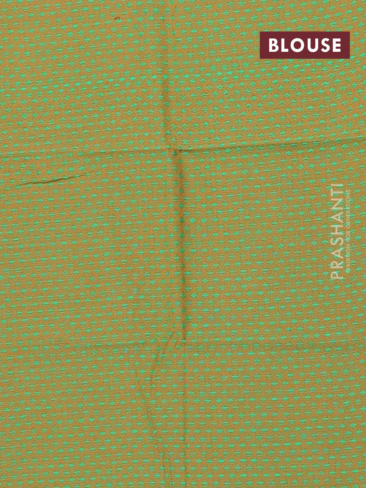 Chettinad cotton saree mustard yellow and green with allover checked pattern and paisley zari woven border - Image 4
