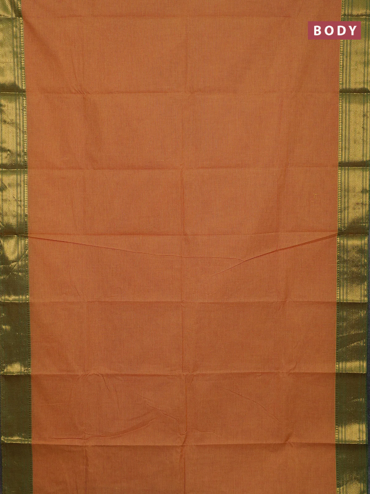 Chettinad cotton saree mustard yellow and lime green with allover small checked pattern and zari woven border - Image 2