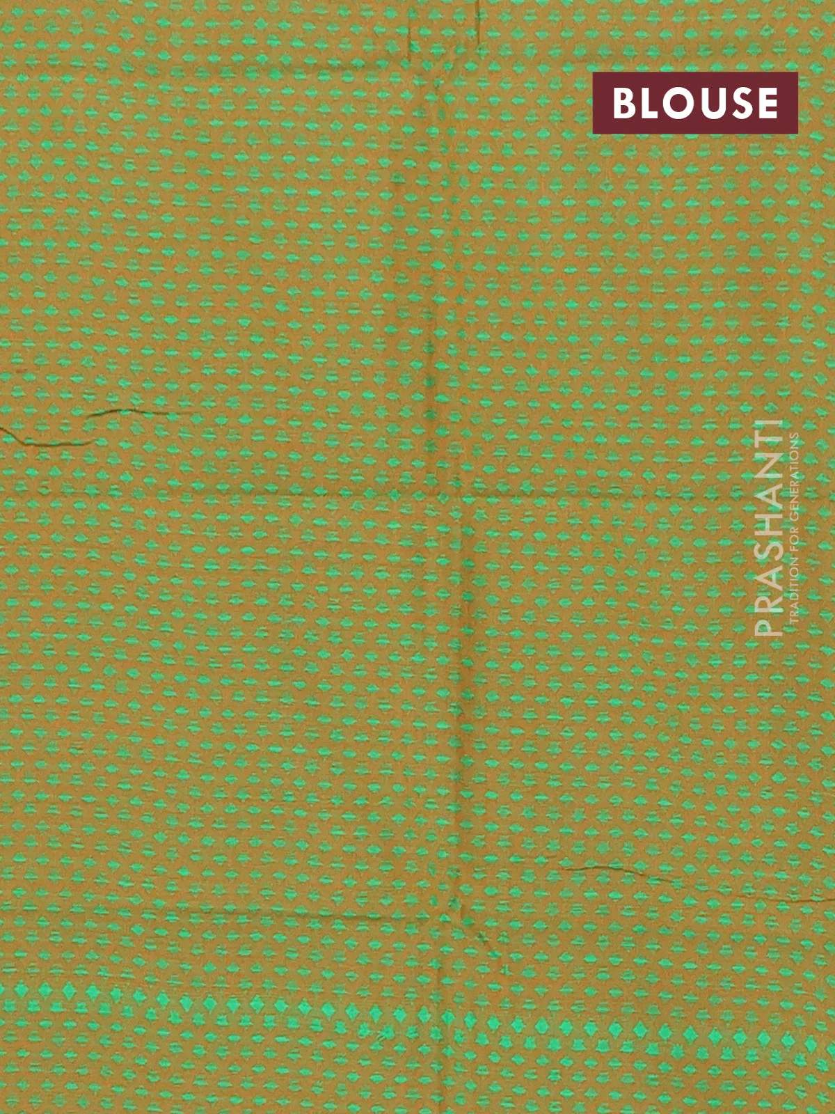 Chettinad cotton saree orange and green with allover checked pattern and paisley zari woven border - Image 4