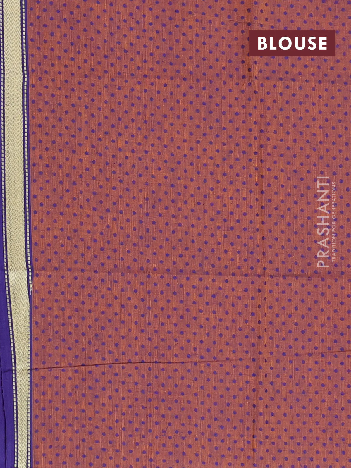 Chettinad cotton saree purple and violet with plain body and rettapet zari woven border - Image 4