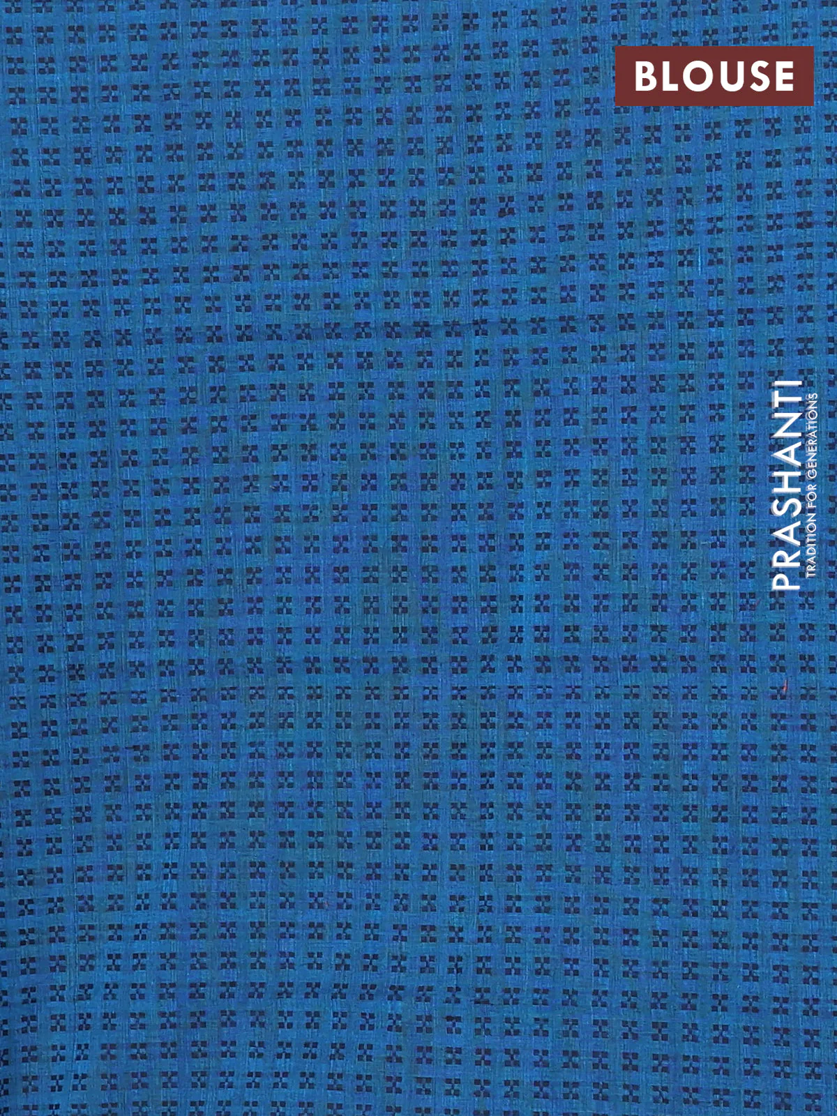 Chettinad cotton saree teal blue and navy blue with allover stripe pattern and simple border - Image 4