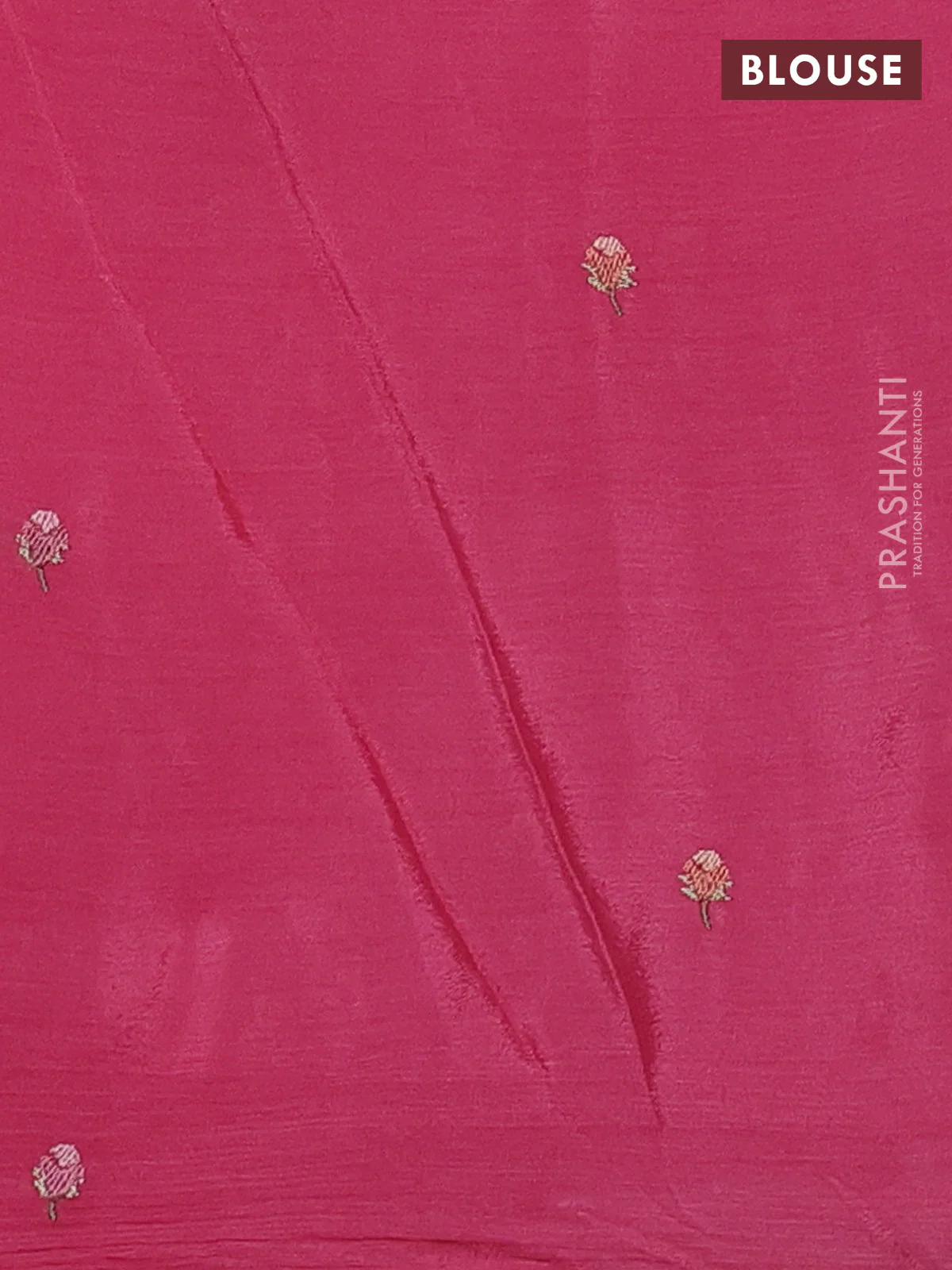 Chiffon silk saree pink with floral embroidery and lace work border - Image 3