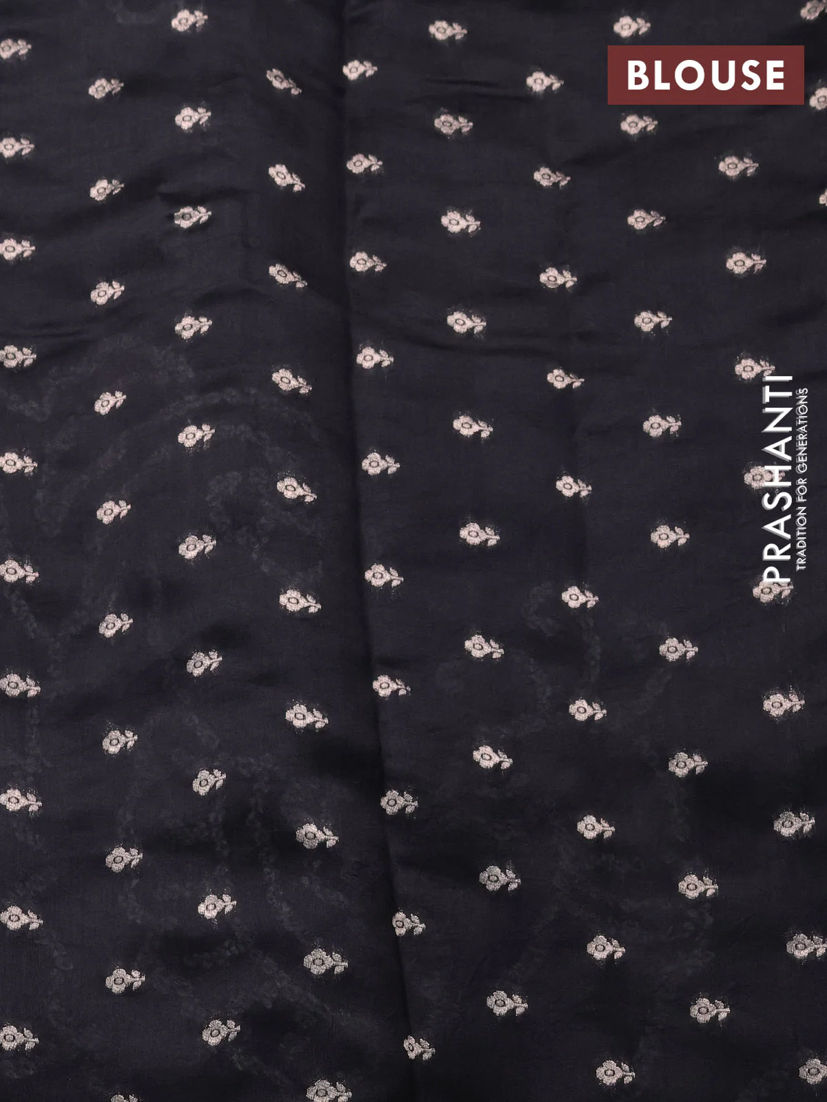 Chiniya silk saree black with allover bandhani prints - Image 4