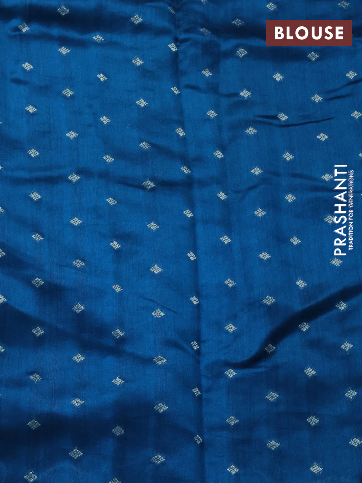 Chiniya silk saree cs blue with allover bandhani prints - Image 4