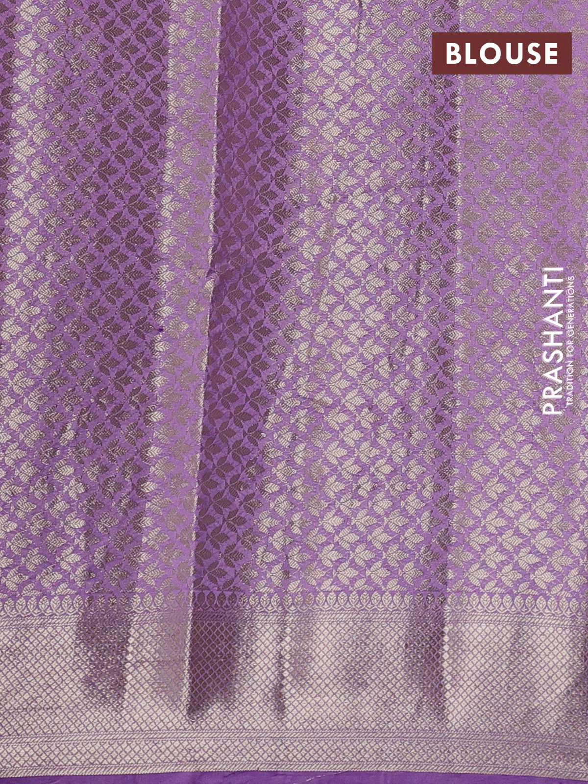 Chiniya silk saree deep purple and lavender with zari woven buttas and zari woven border - Image 3