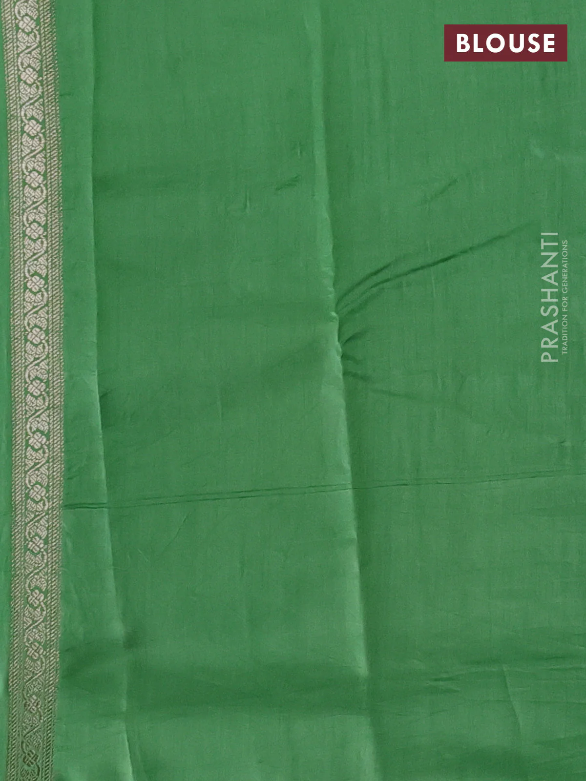 Chiniya silk saree green and light green with zari woven buttas and zari woven border - Image 3