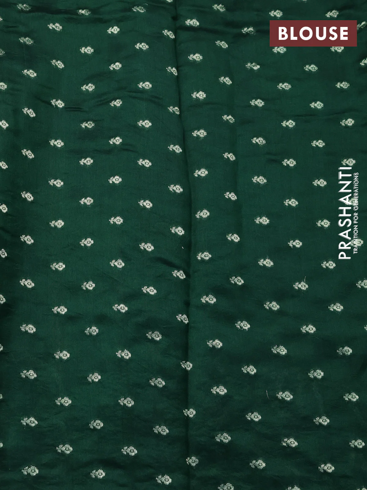 Chiniya silk saree green with allover bandhani prints - Image 4