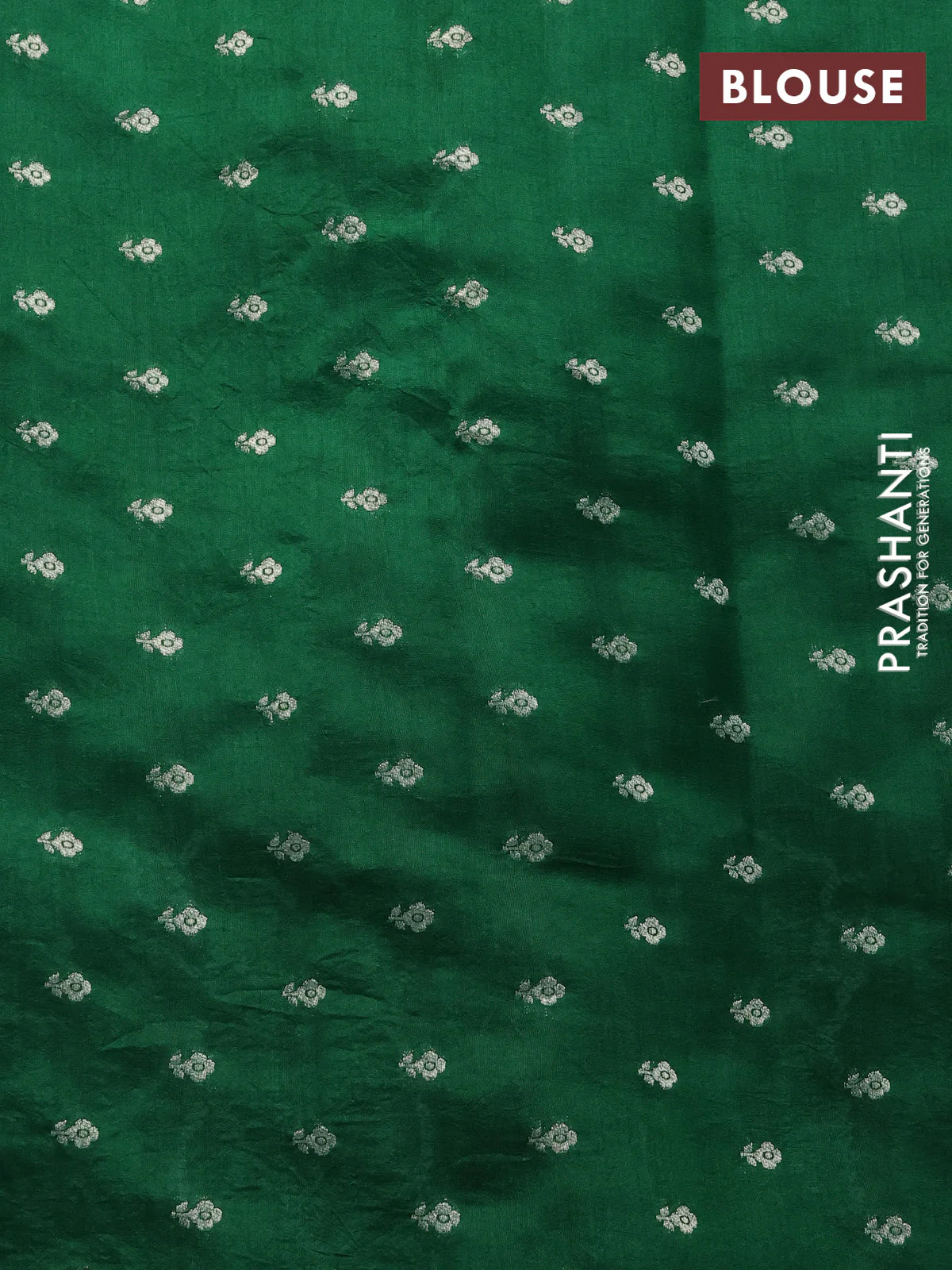 Chiniya silk saree green with allover bandhani prints - Image 4