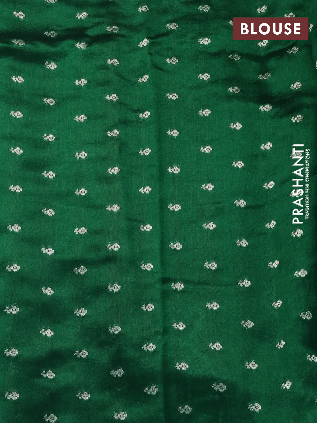 Chiniya silk saree green with allover bandhani prints - Image 4