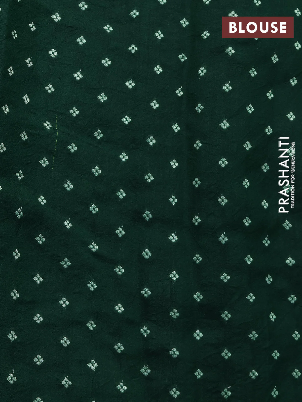 Chiniya silk saree green with allover bandhani prints - Image 4