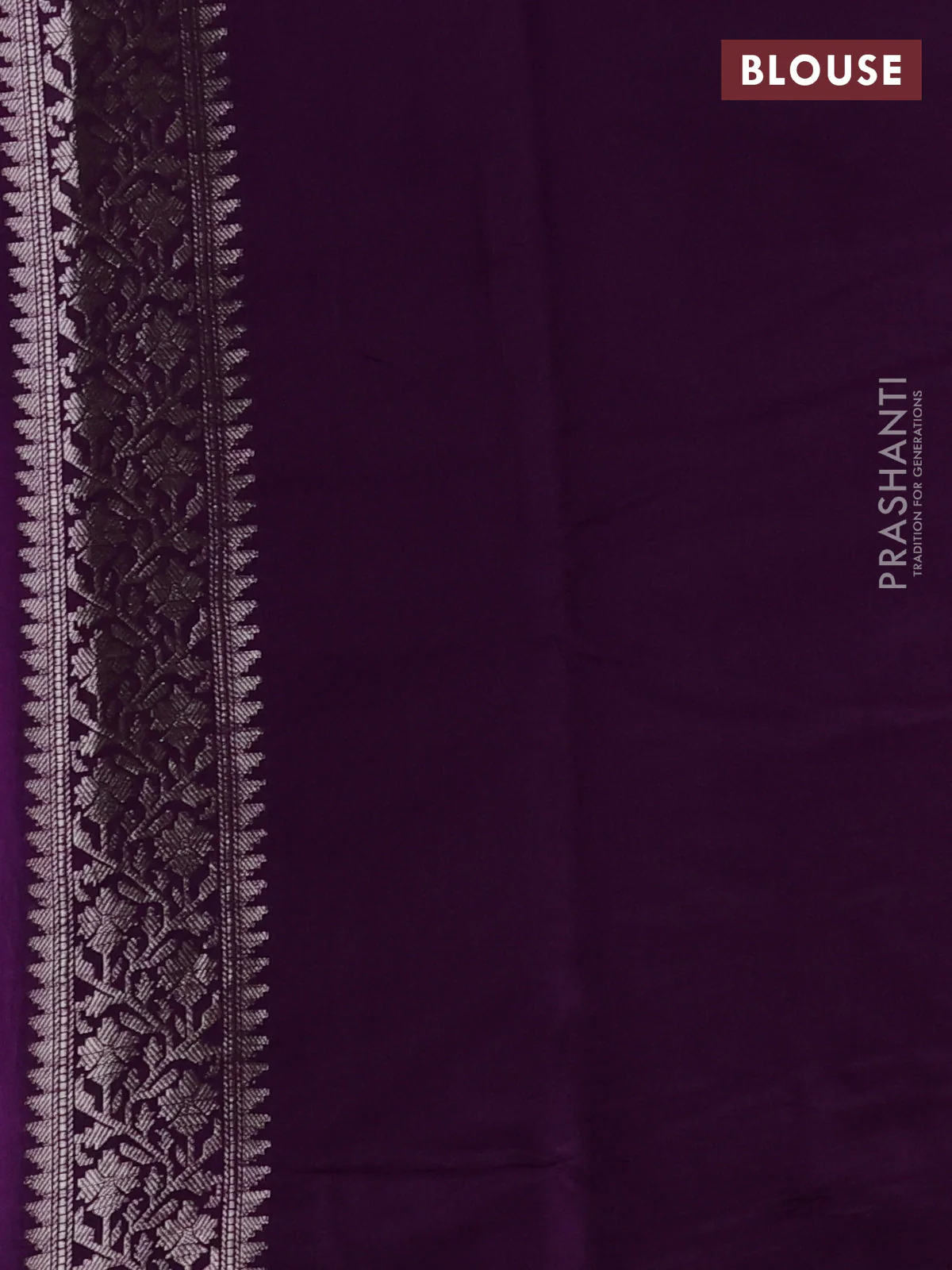 Chiniya silk saree lavender and purple with allover zari weaves and zari woven border - Image 3