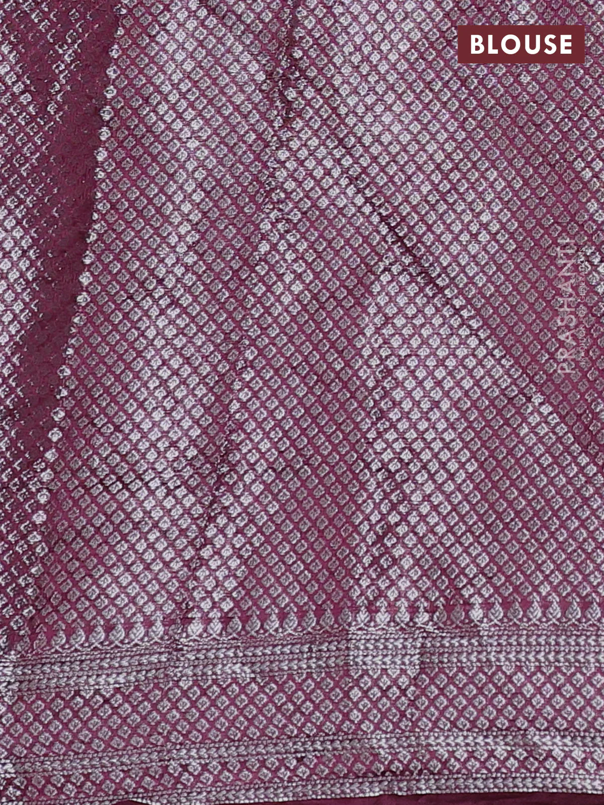 Chiniya silk saree mauve pink with allover silver zari buttas & bandhini prints and silver zari woven border - Image 4