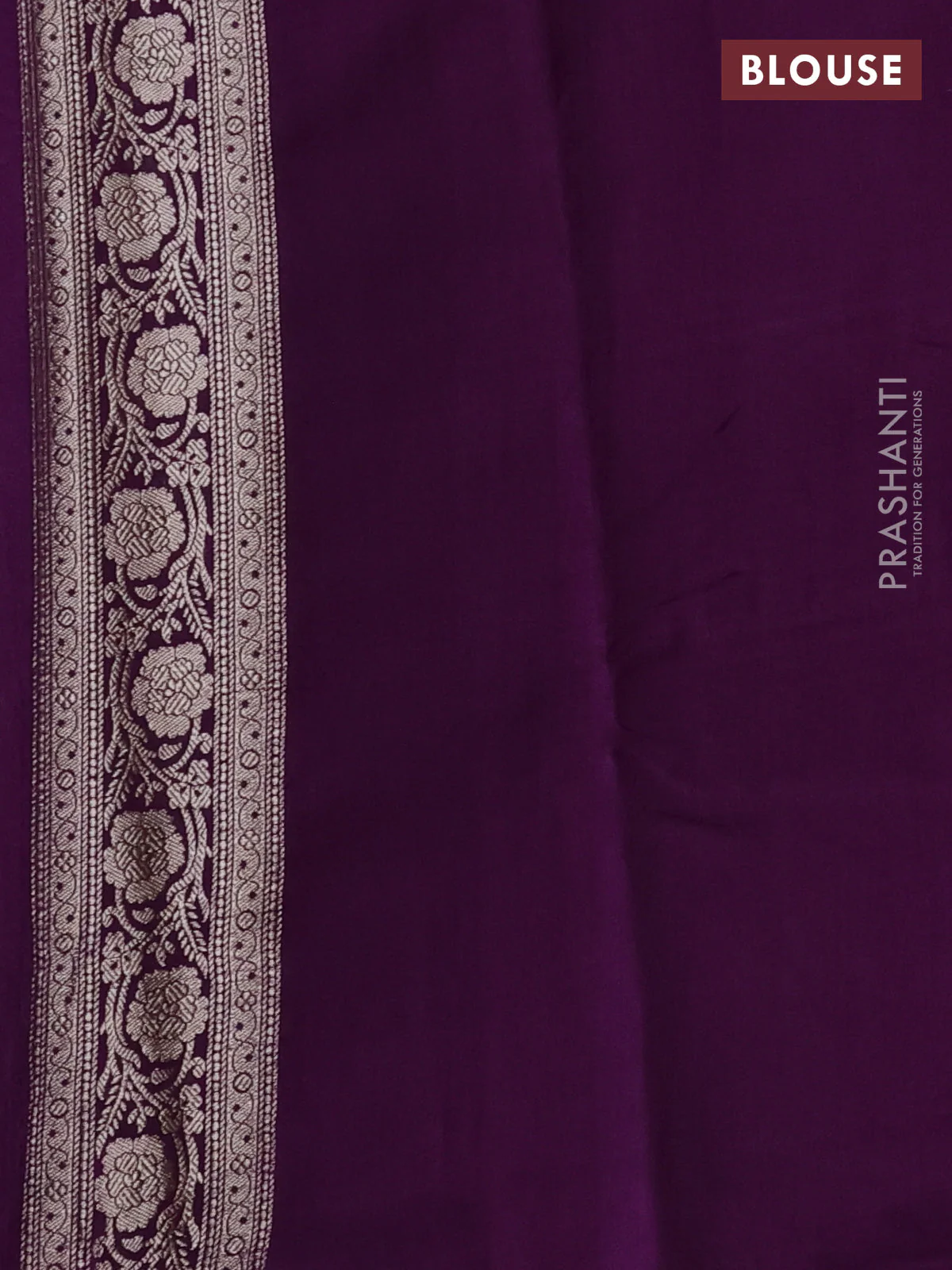 Chiniya silk saree mild purple and purple with allover floral zari weaves and zari woven border - Image 3