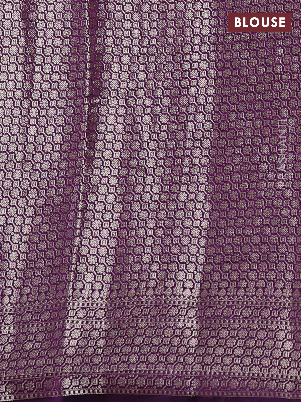 Chiniya silk saree mild purple and purple with allover floral zari weaves and zari woven border - Image 3