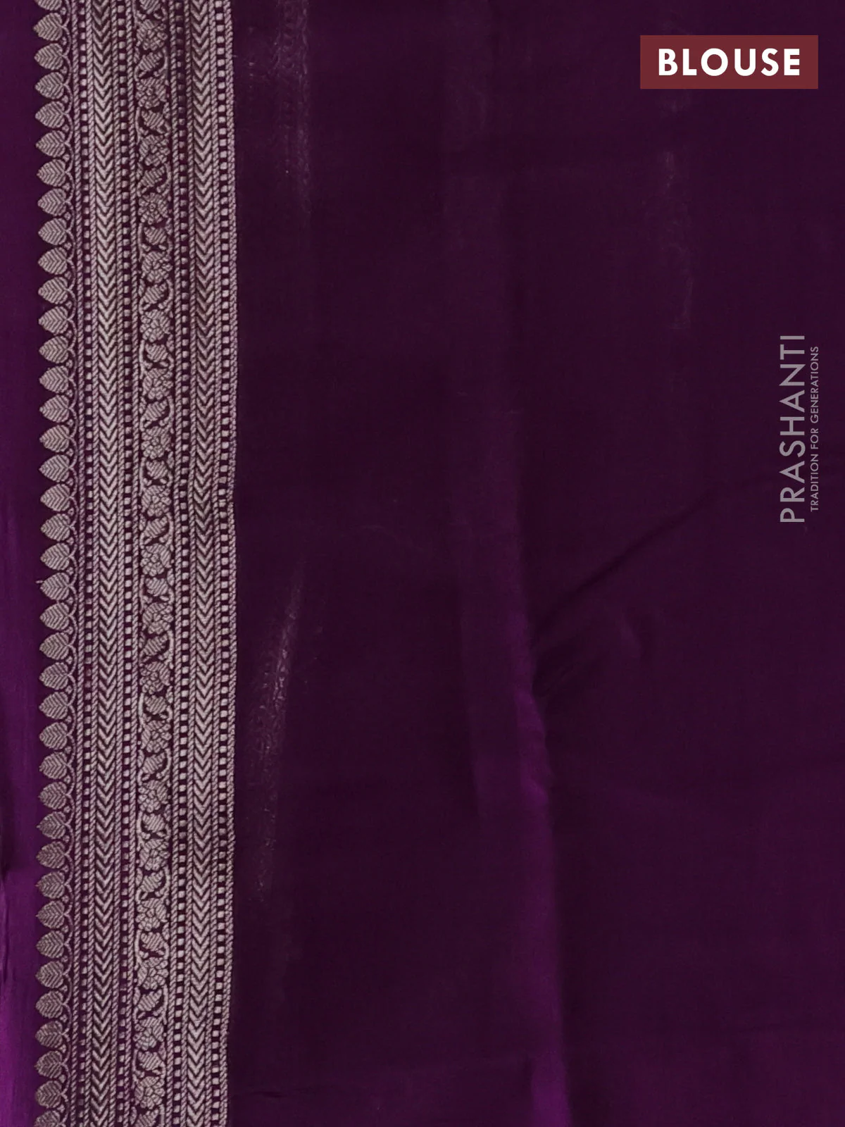 Chiniya silk saree mild purple and purple with allover zari weaves and zari woven border - Image 3