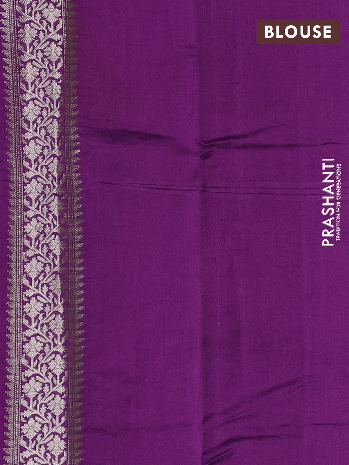 Chiniya silk saree pastel blue and purple with allover zari weaves and zari woven border - Image 3