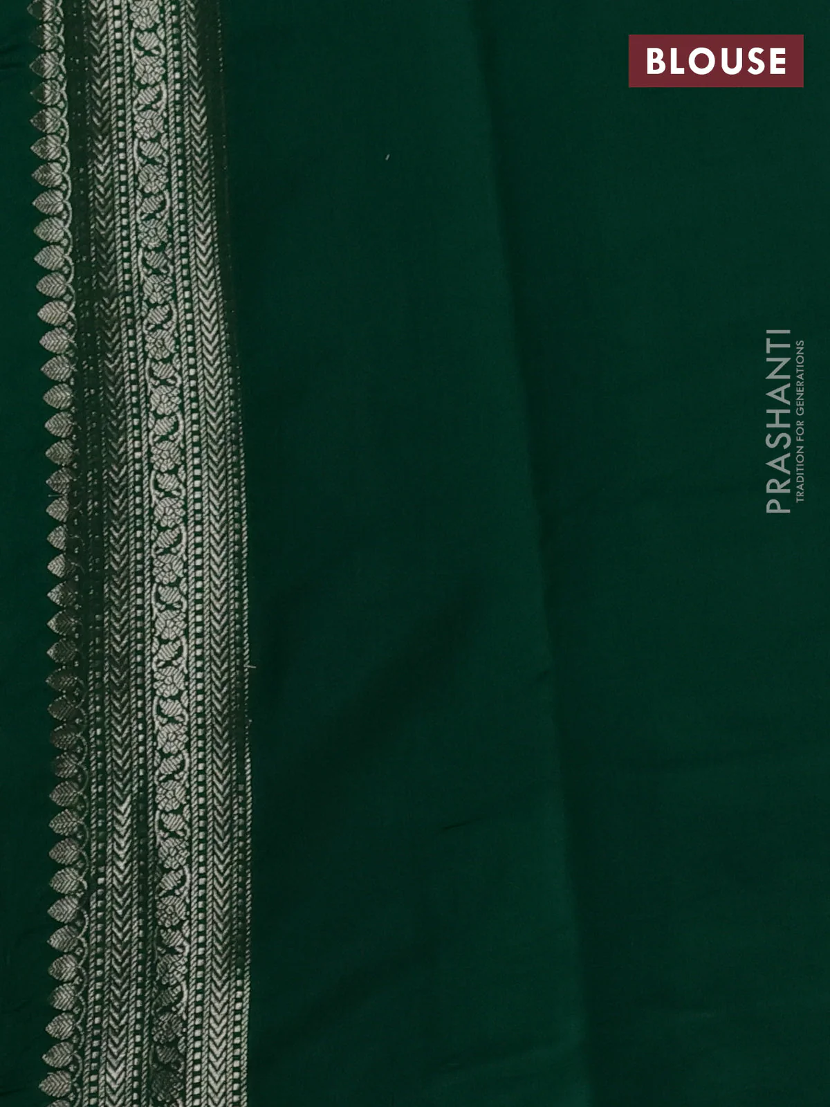 Chiniya silk saree pastel green and dark green with allover zari weaves and zari woven border - Image 3