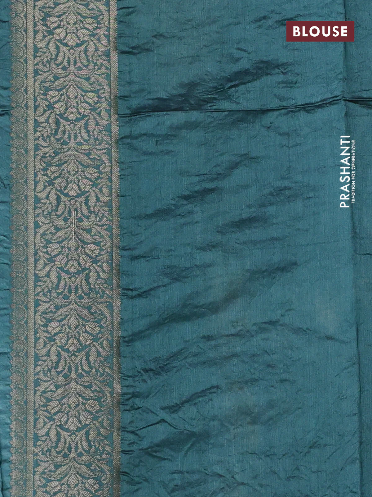 Chiniya silk saree pastel green shade with allover bandhani prints & zari weaves and zari woven border - Image 3