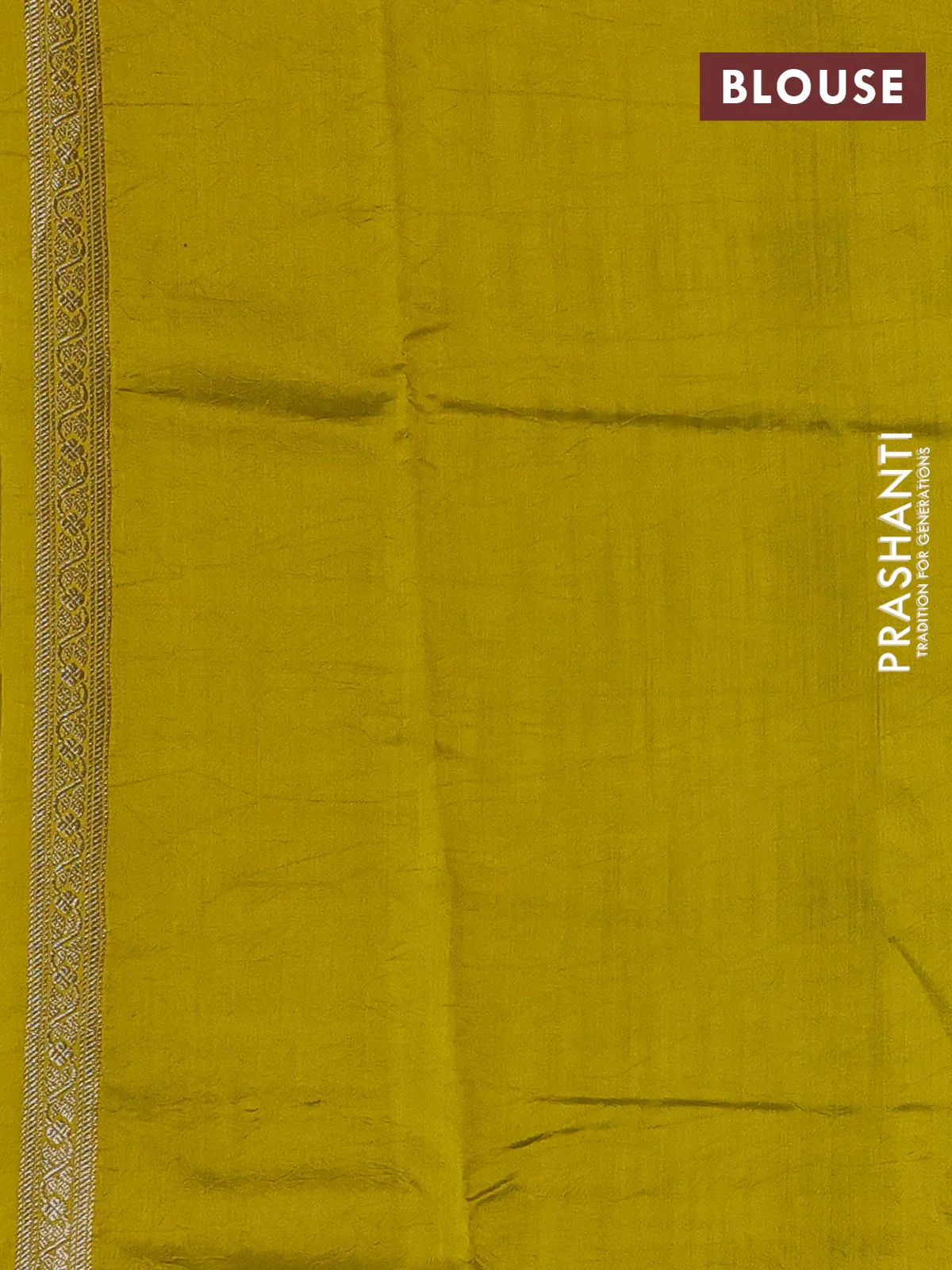 Chiniya silk saree peacock green and mustard yellow with zari woven buttas and zari woven border - Image 3