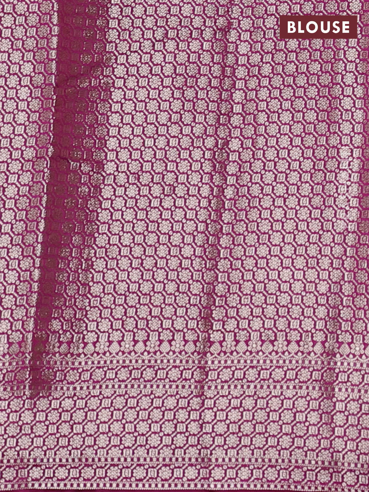 Chiniya silk saree pink and dark magenta pink with allover floral zari weaves and zari woven border - Image 3