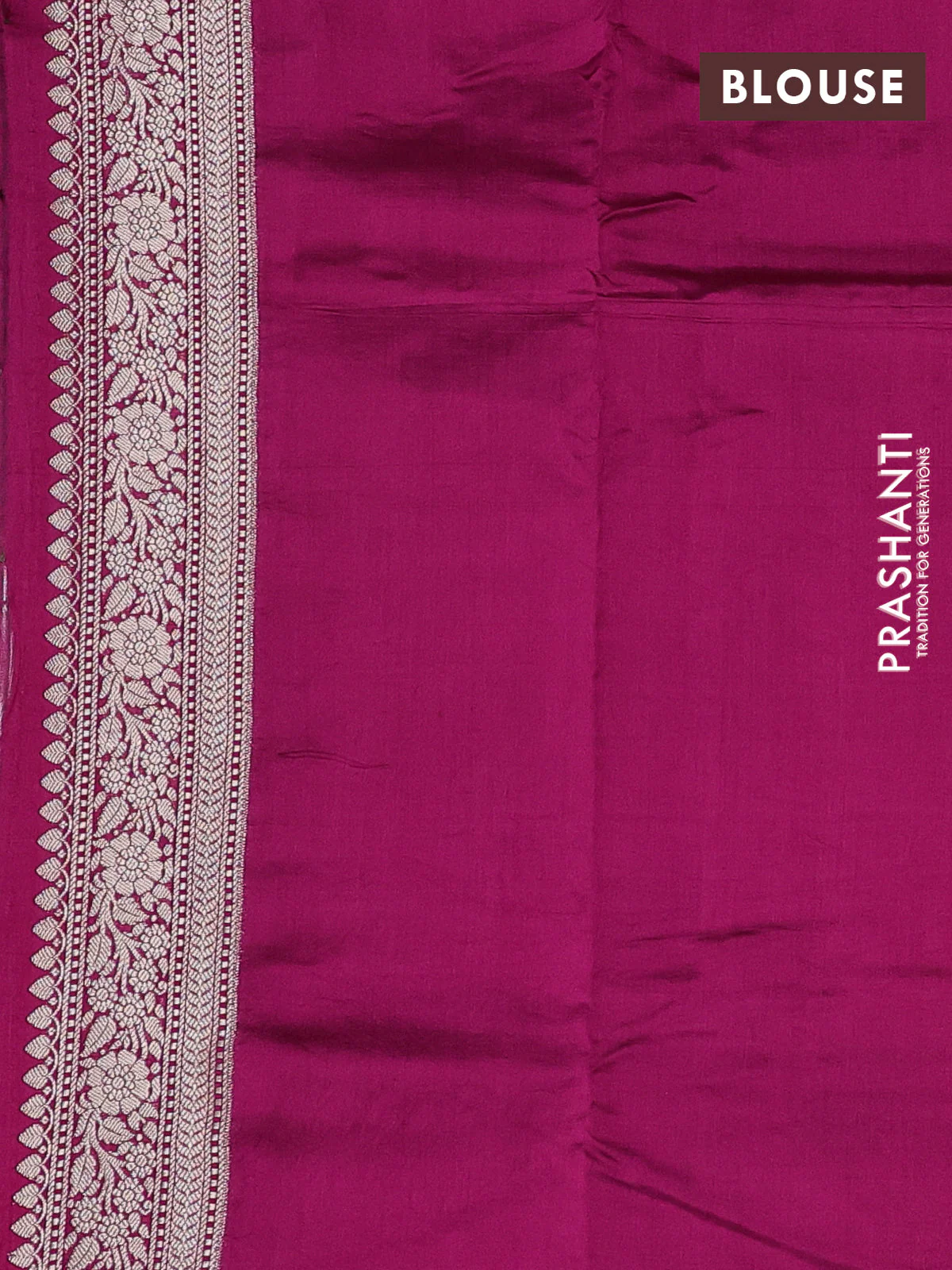Chiniya silk saree pink and dark pink with allover zari weaves and zari woven border - Image 3