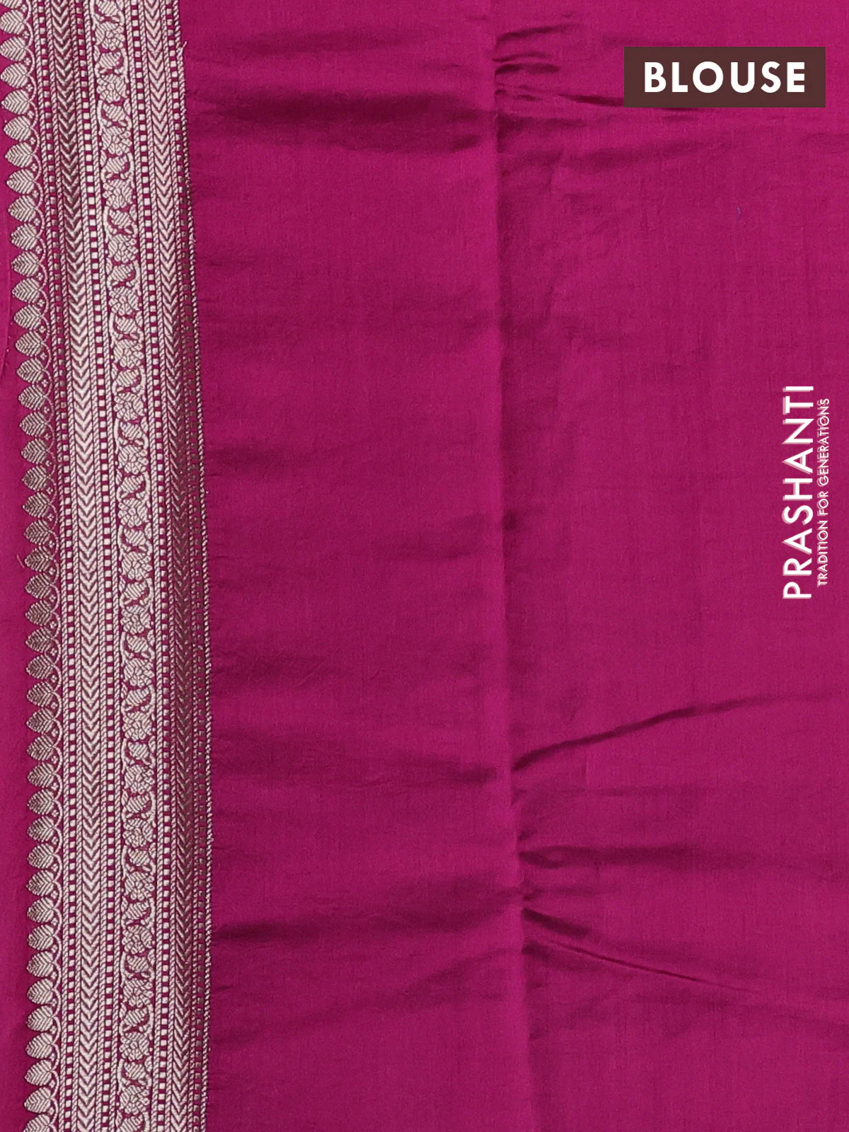 Chiniya silk saree pink and dark pink with allover zari weaves and zari woven border - Image 3