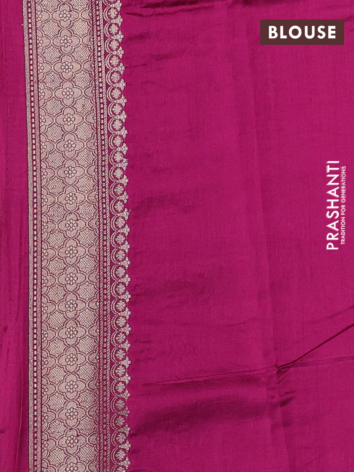 Chiniya silk saree pink and dark pink with floral zari woven buttas and zari woven border - Image 3