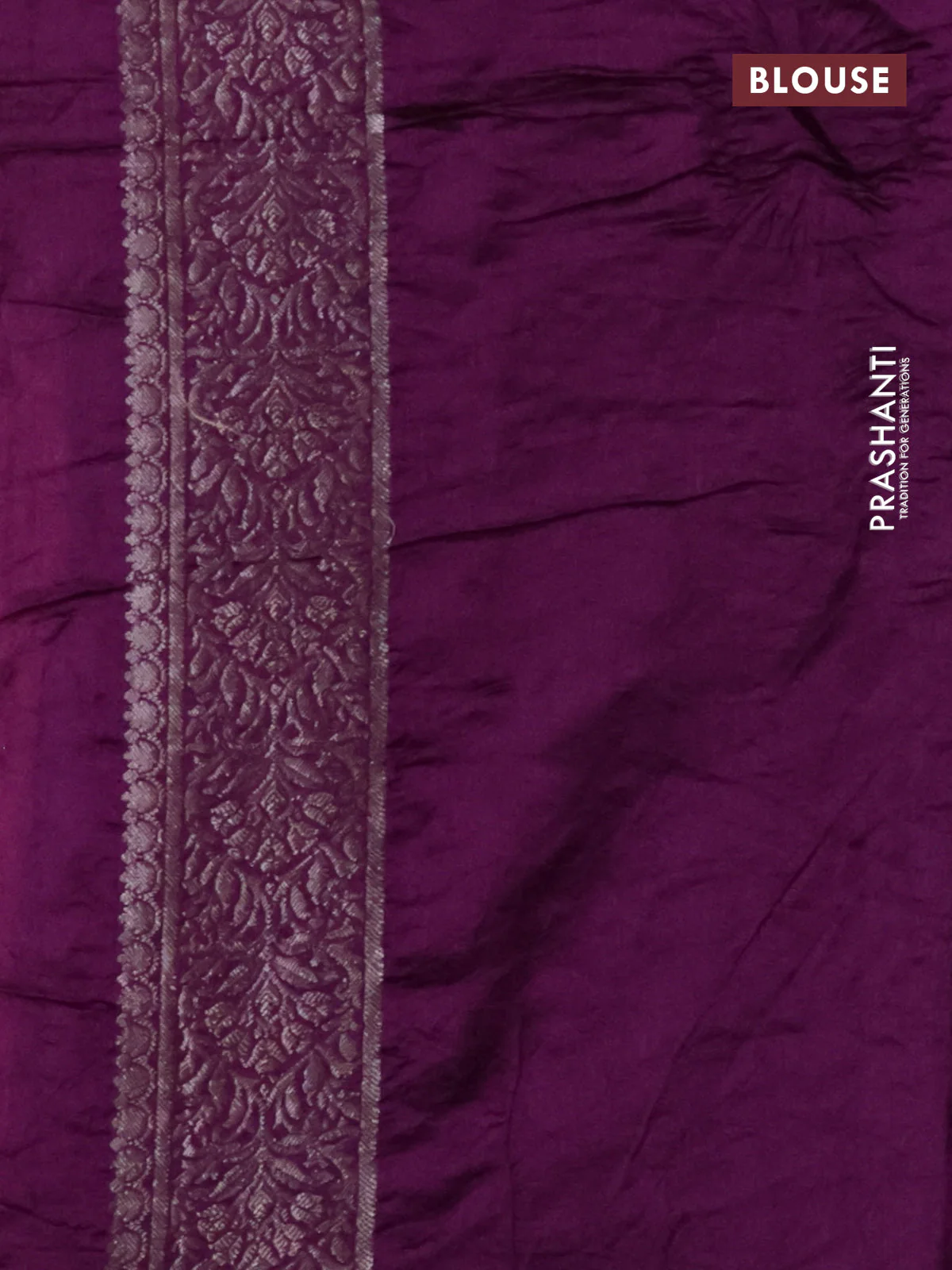 Chiniya silk saree pink and purple with allover bandhani prints & zari weaves and zari woven border - Image 3