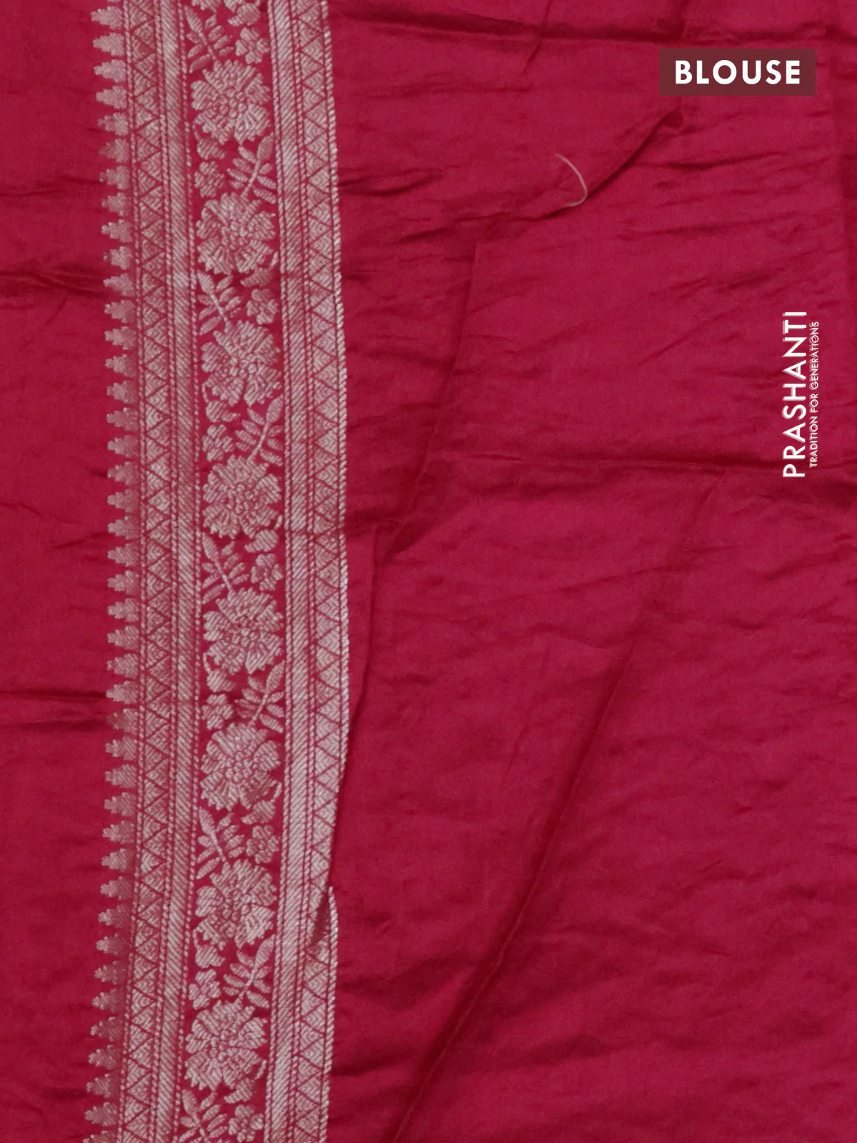 Chiniya silk saree purple and pink with allover bandhani prints & zari weaves and zari woven border - Image 3