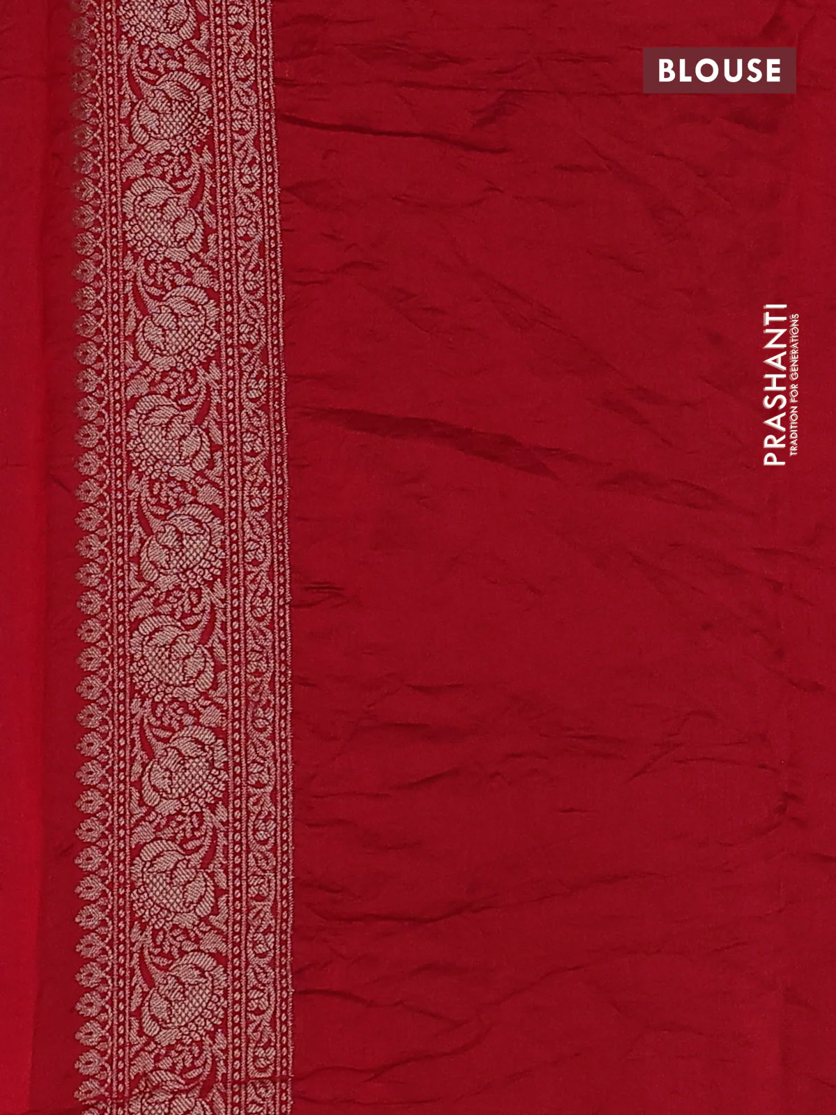 Chiniya silk saree purple and red with allover bandhani prints & zari weaves and zari woven border - Image 3