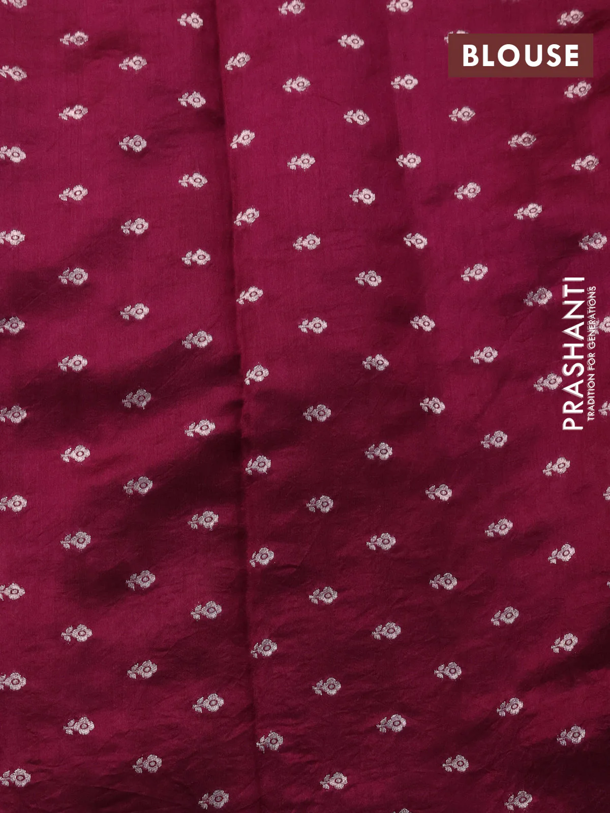 Chiniya silk saree wine shade with allover bandhani prints - Image 4