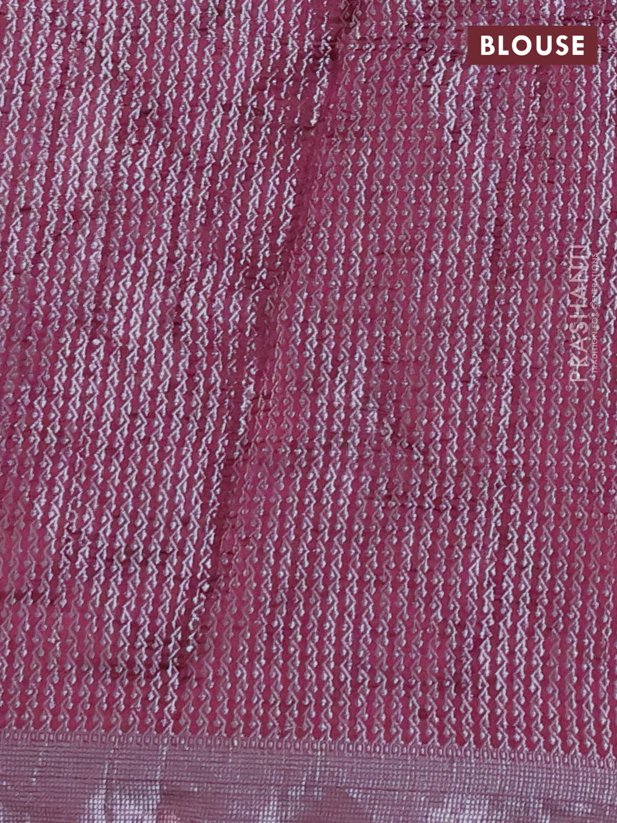 Chiniya silk saree wine shade with allover silver zari buttas & bandhini prints and silver zari woven border - Image 4
